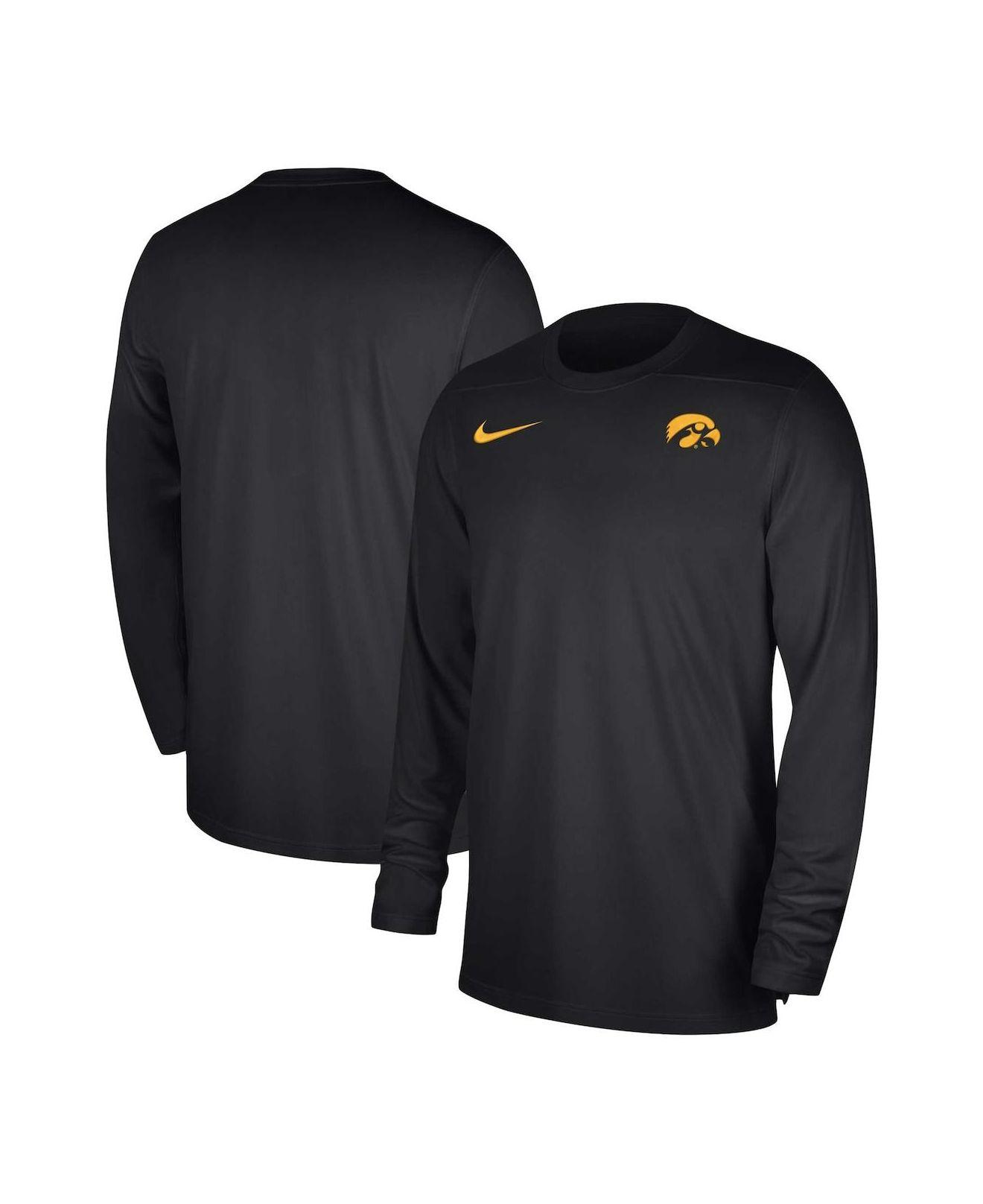 Nike Black Iowa Hawkeyes 2023 Sideline Coaches Long Sleeve Performance ...