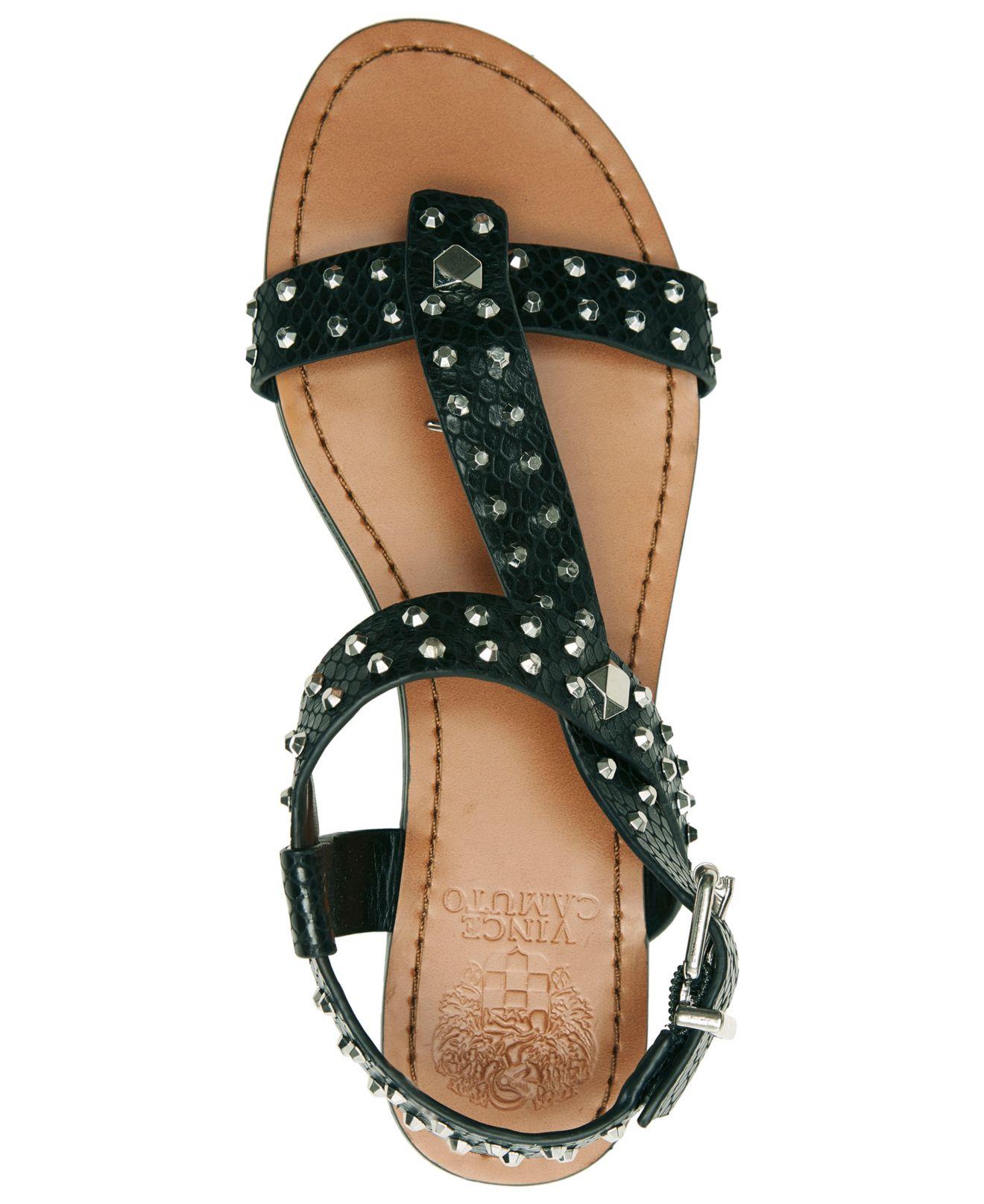 vince camuto black flat sandals