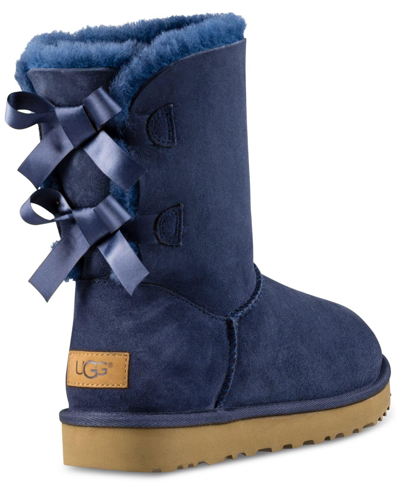 UGG Leather UGG Bailey Bow Ii Genuine Shearling Boot in Navy (Blue 