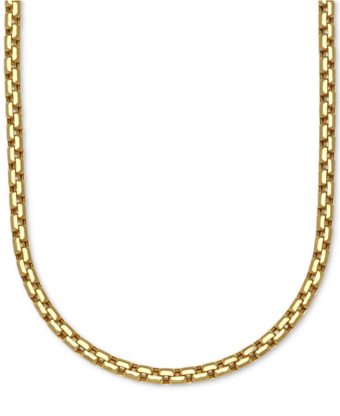 Macy's Large Rounded Boxlink 22" Chain Necklace (33/8mm) In 14k Gold