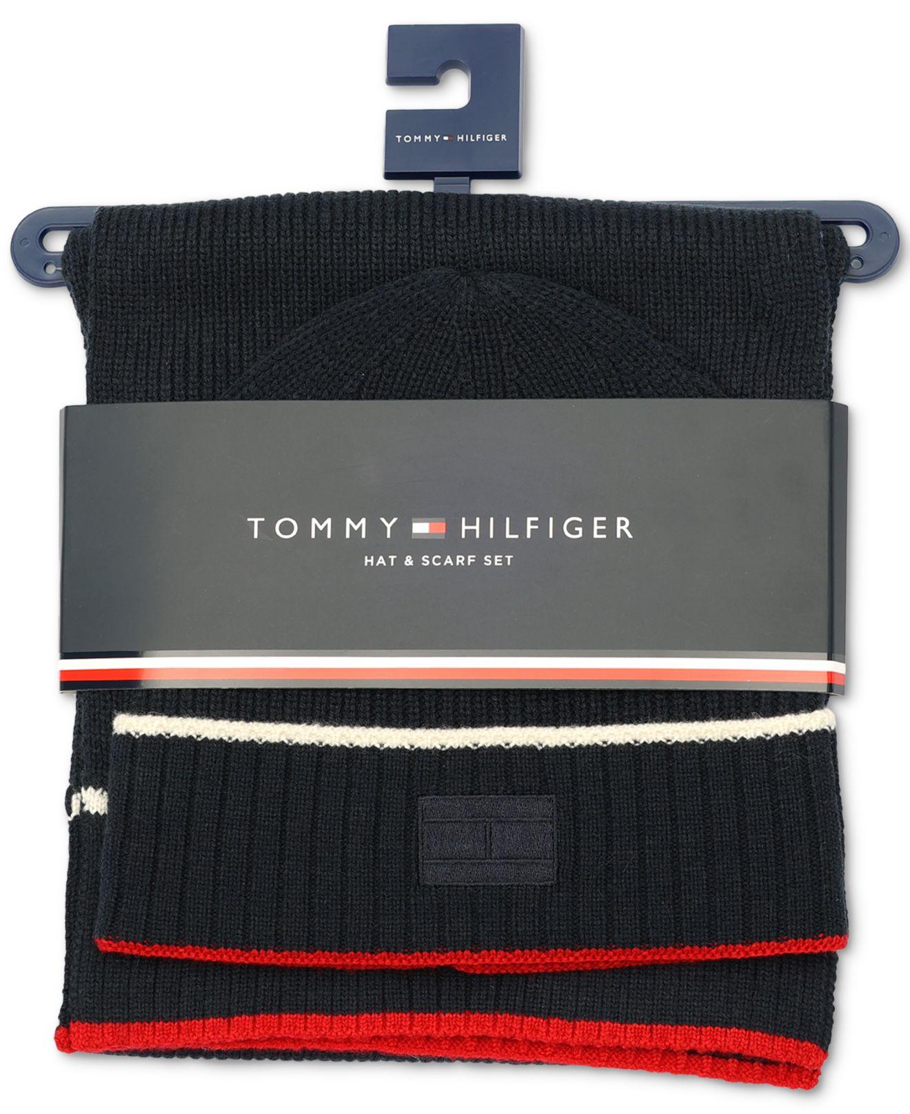 Tommy Tipped Beanie & Scarf Set in Black for Lyst