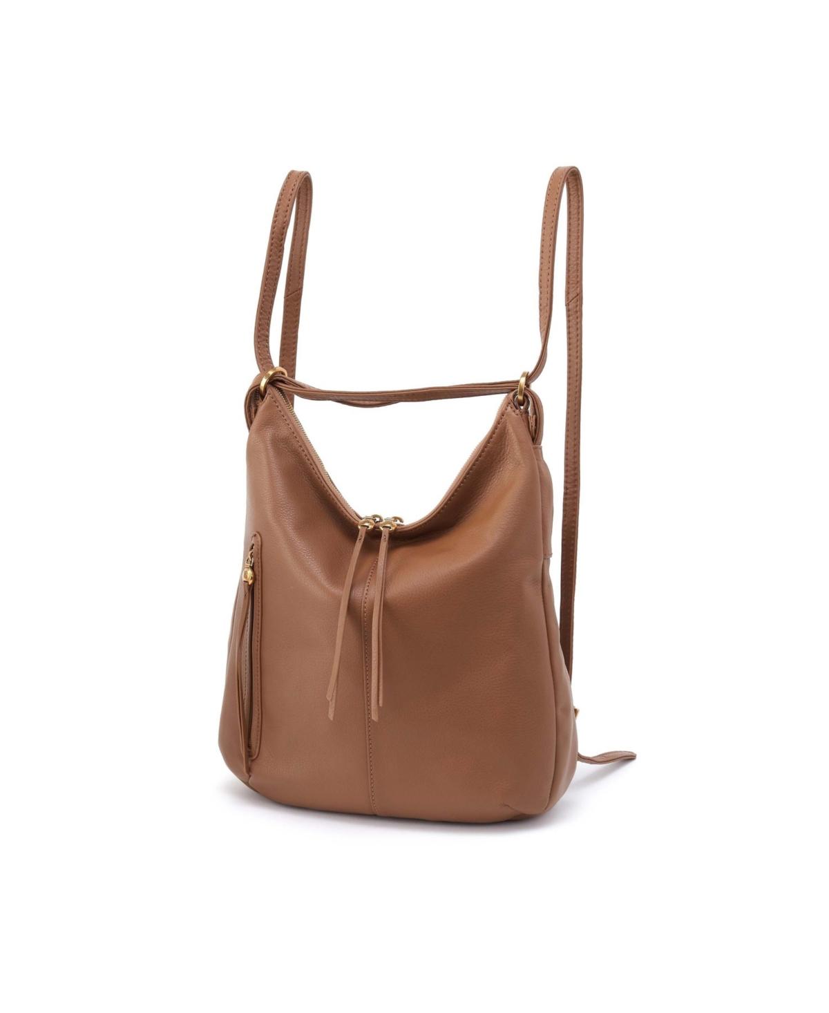 Hobo International Leather Convertible Backpack & Shoulder Bag in Deep Brown Soft Italian Convertible Hobo/Backpack – Tano main image 2