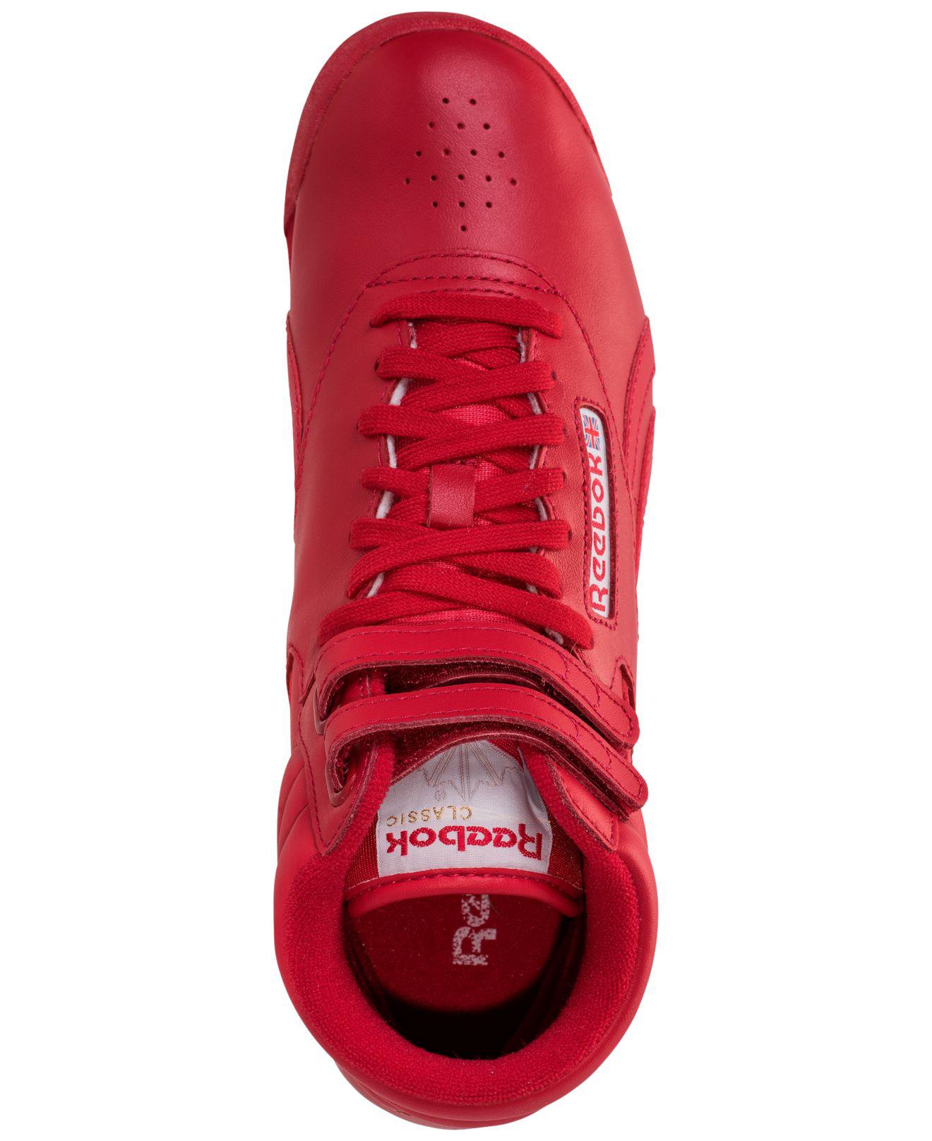 red high top reebok freestyle