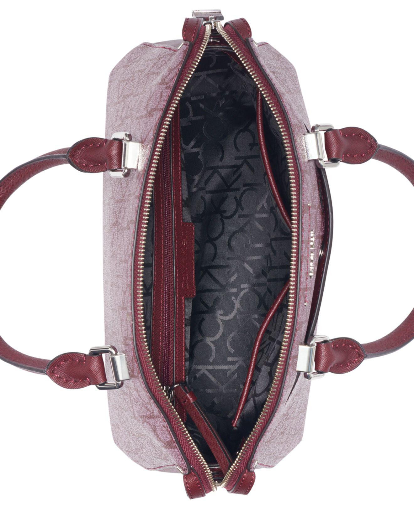 calvin klein raelynn signature satchel