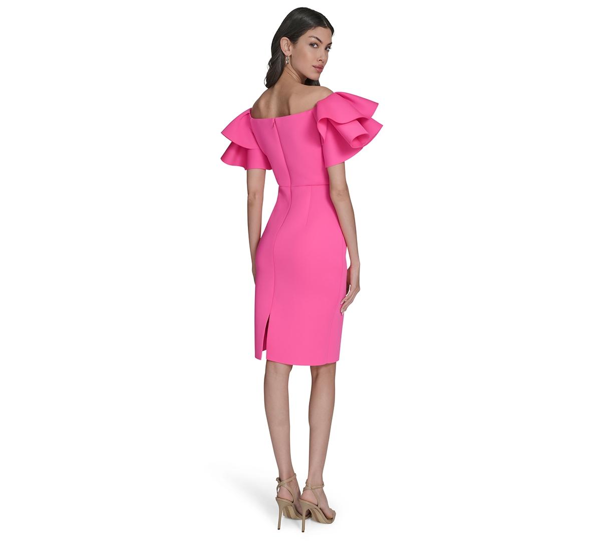 tulle off shoulder mini dress Pink tulle off shoulder short prom dress pink homecoming dress – shdress