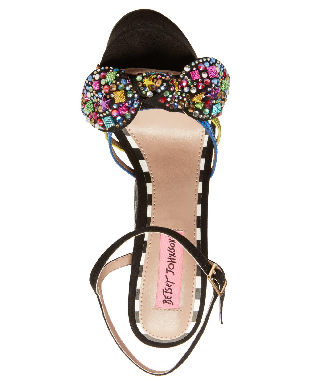 betsey johnson tobie embellished platform sandals