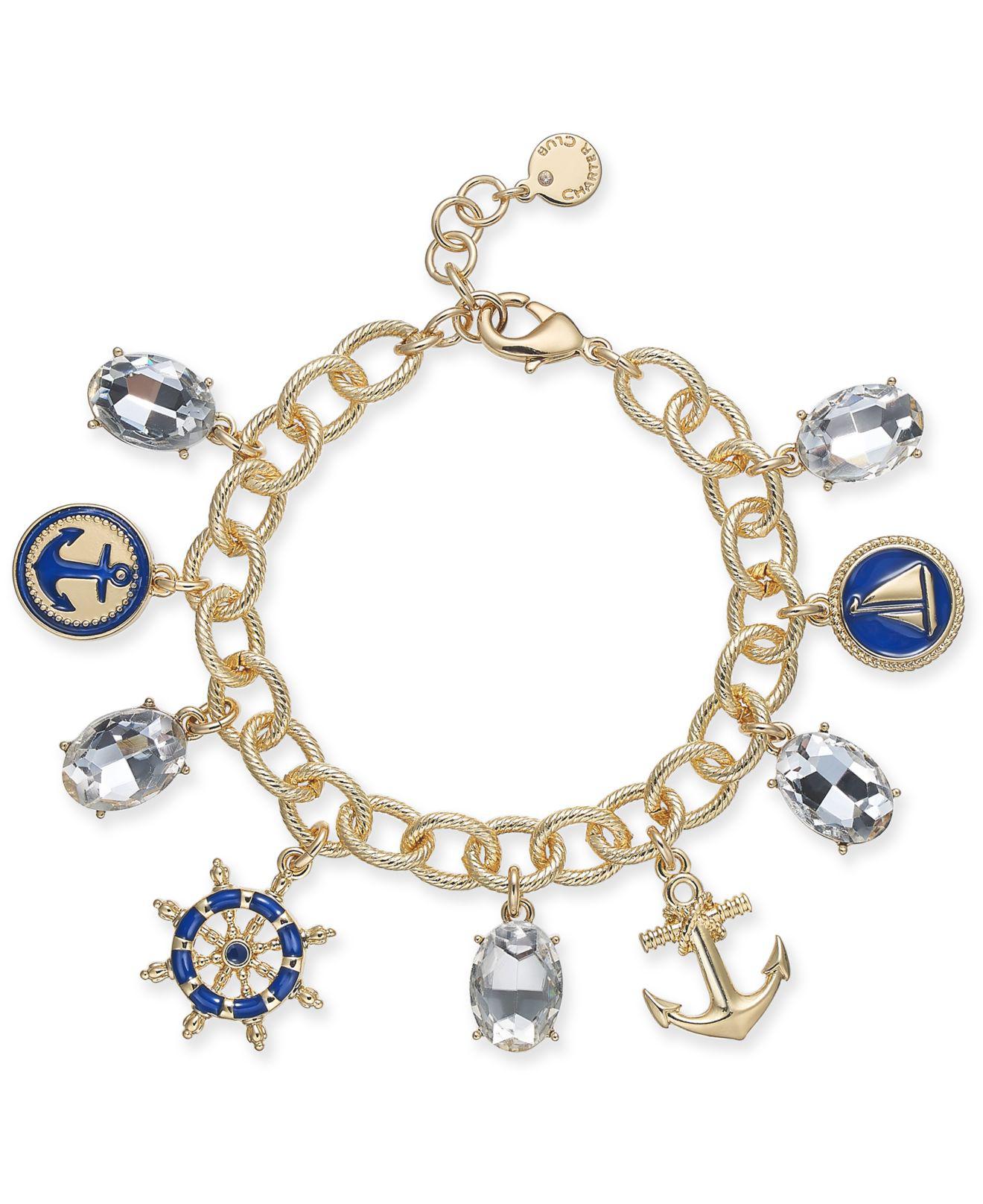 Charter Club Goldtone Crystal Nautical Charm Bracelet, Created For