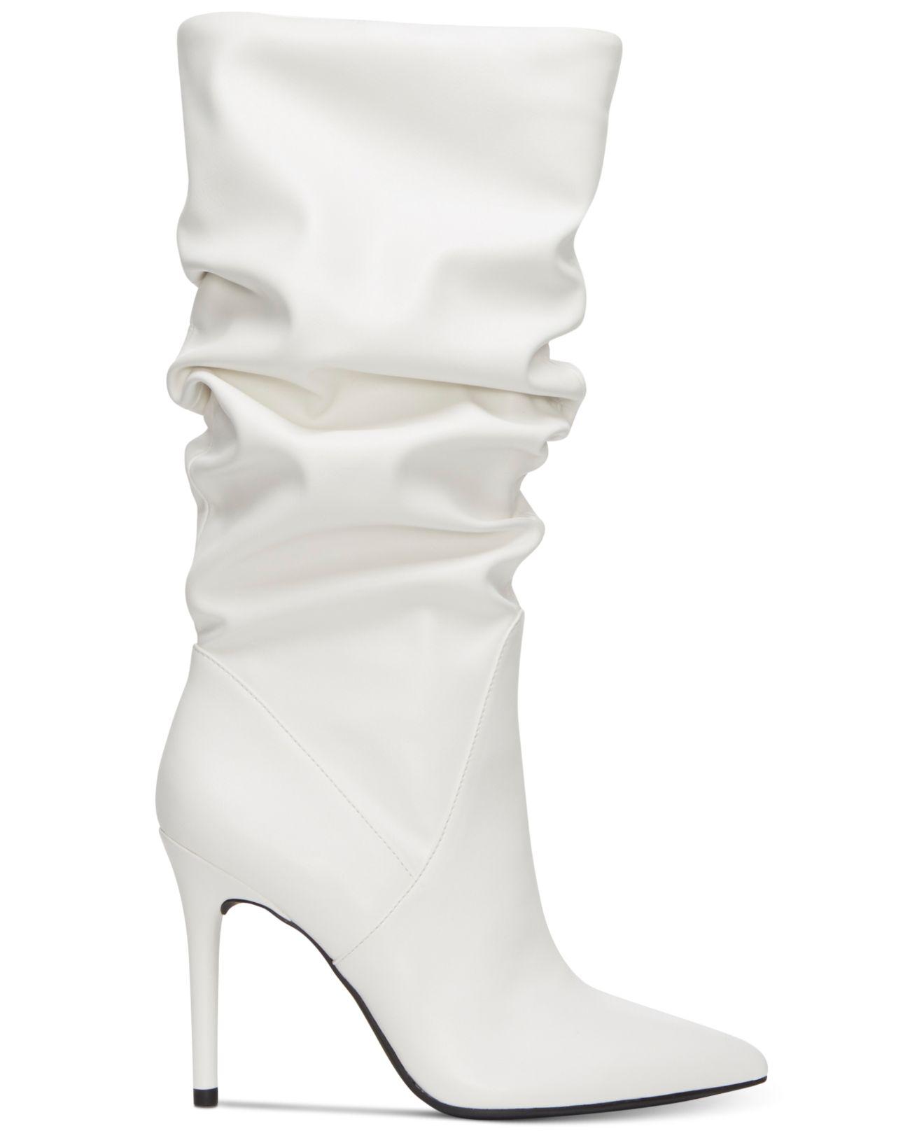 Jessica Simpson Lyndy Slouch Boots in White - Lyst