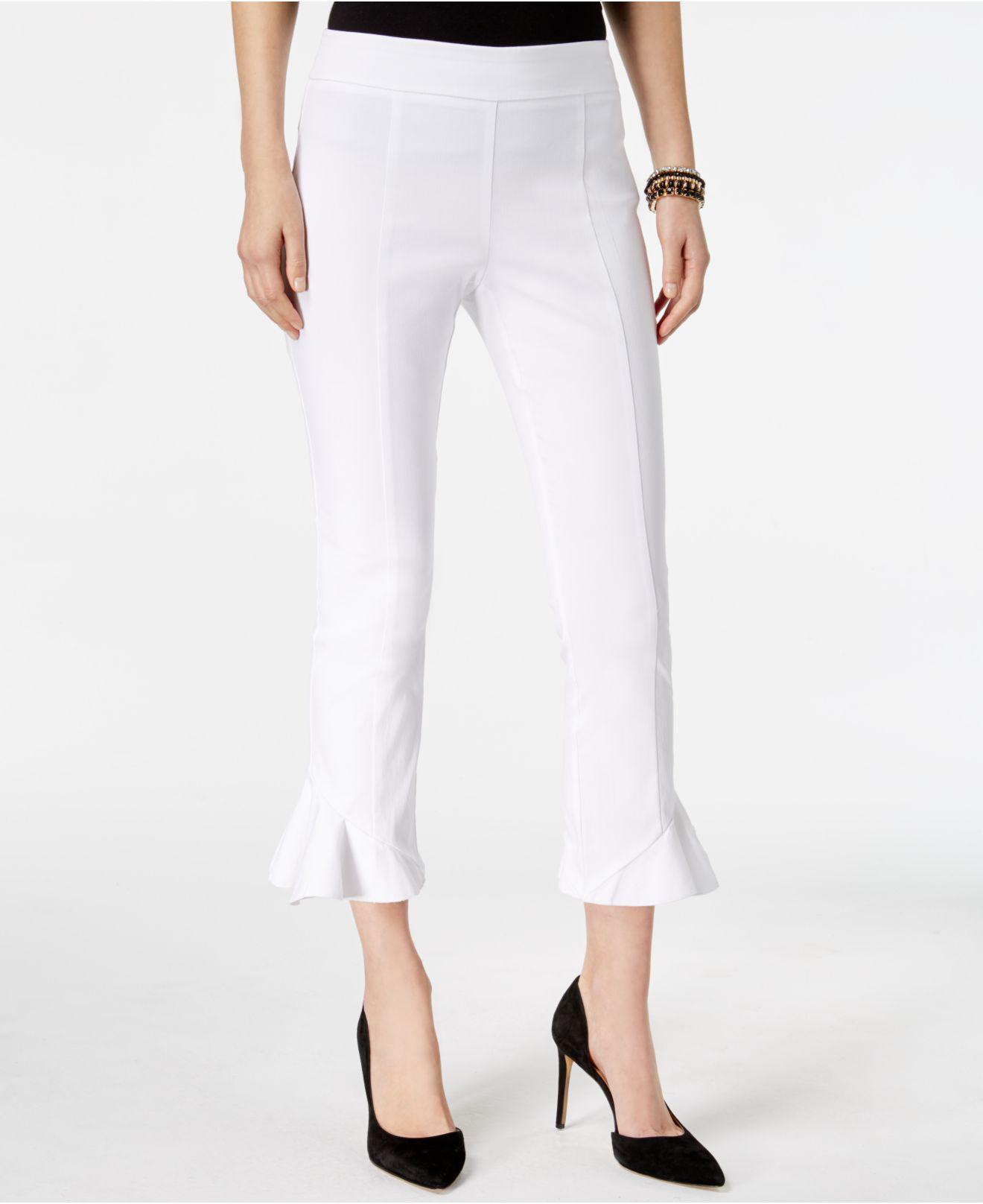 white split hem pants