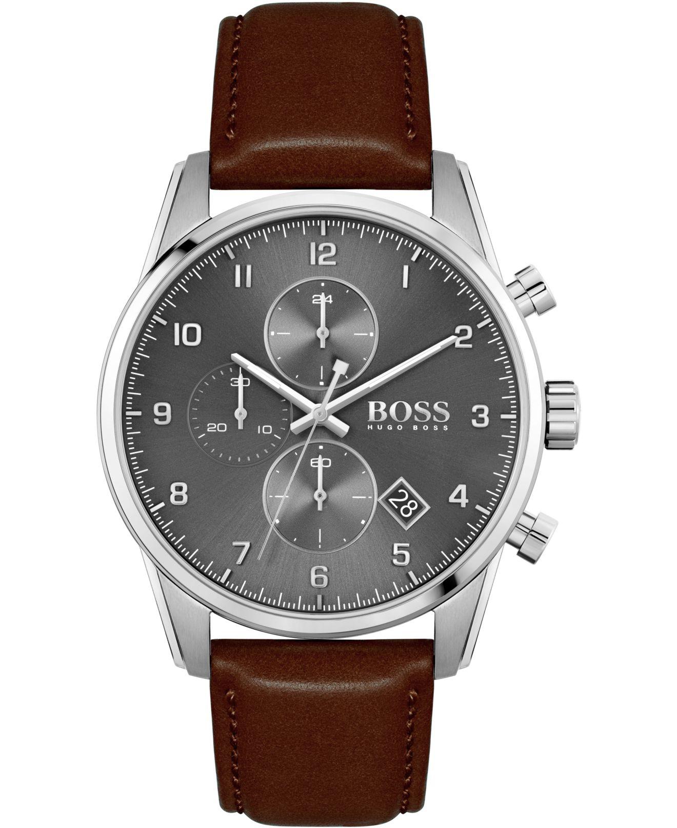 BOSS by HUGO BOSS Skymaster Chronograph Leather Strap Watch for Men - Lyst