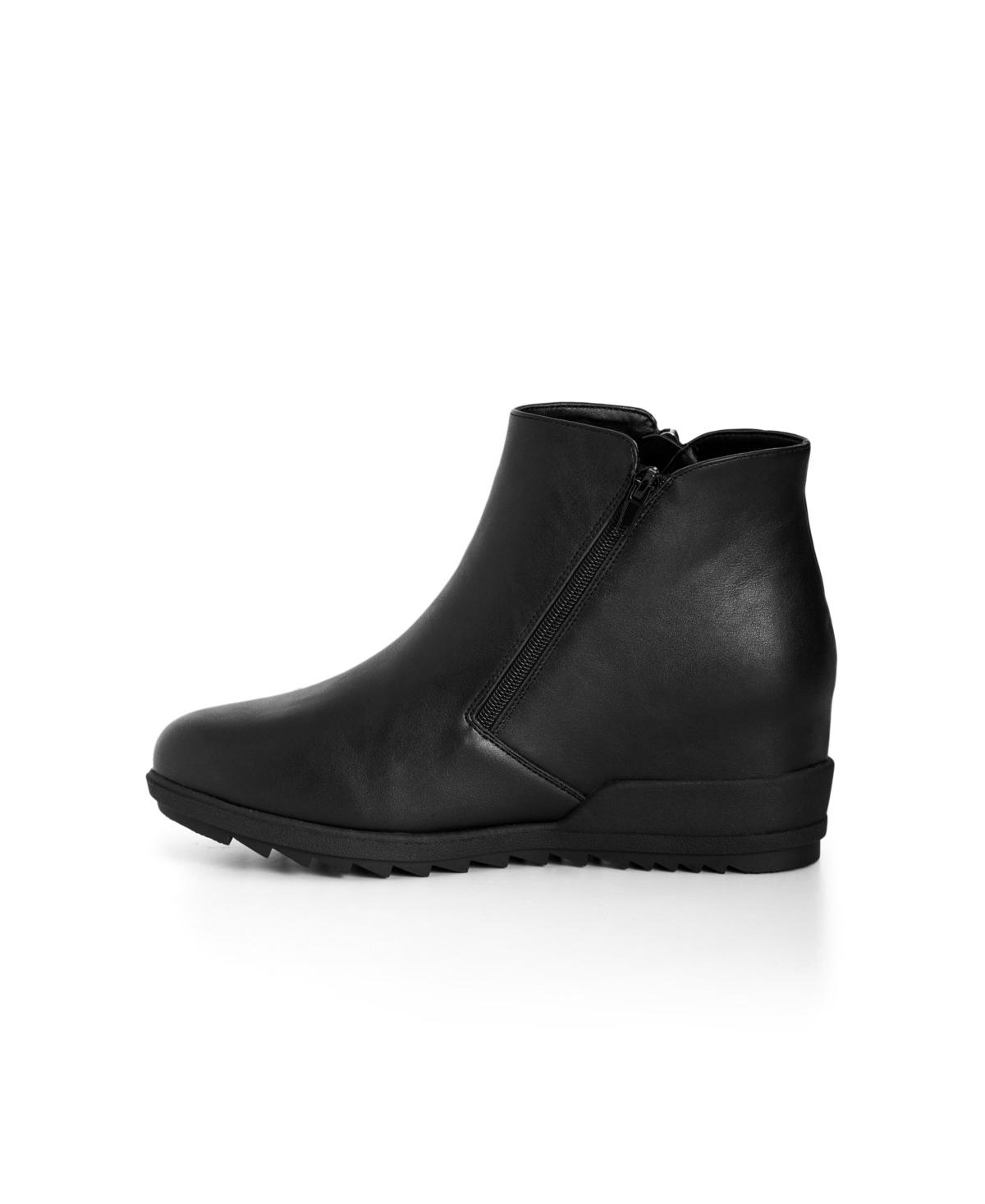 Avenue Wide Fit Farrah Wedge Booties in Black Lyst