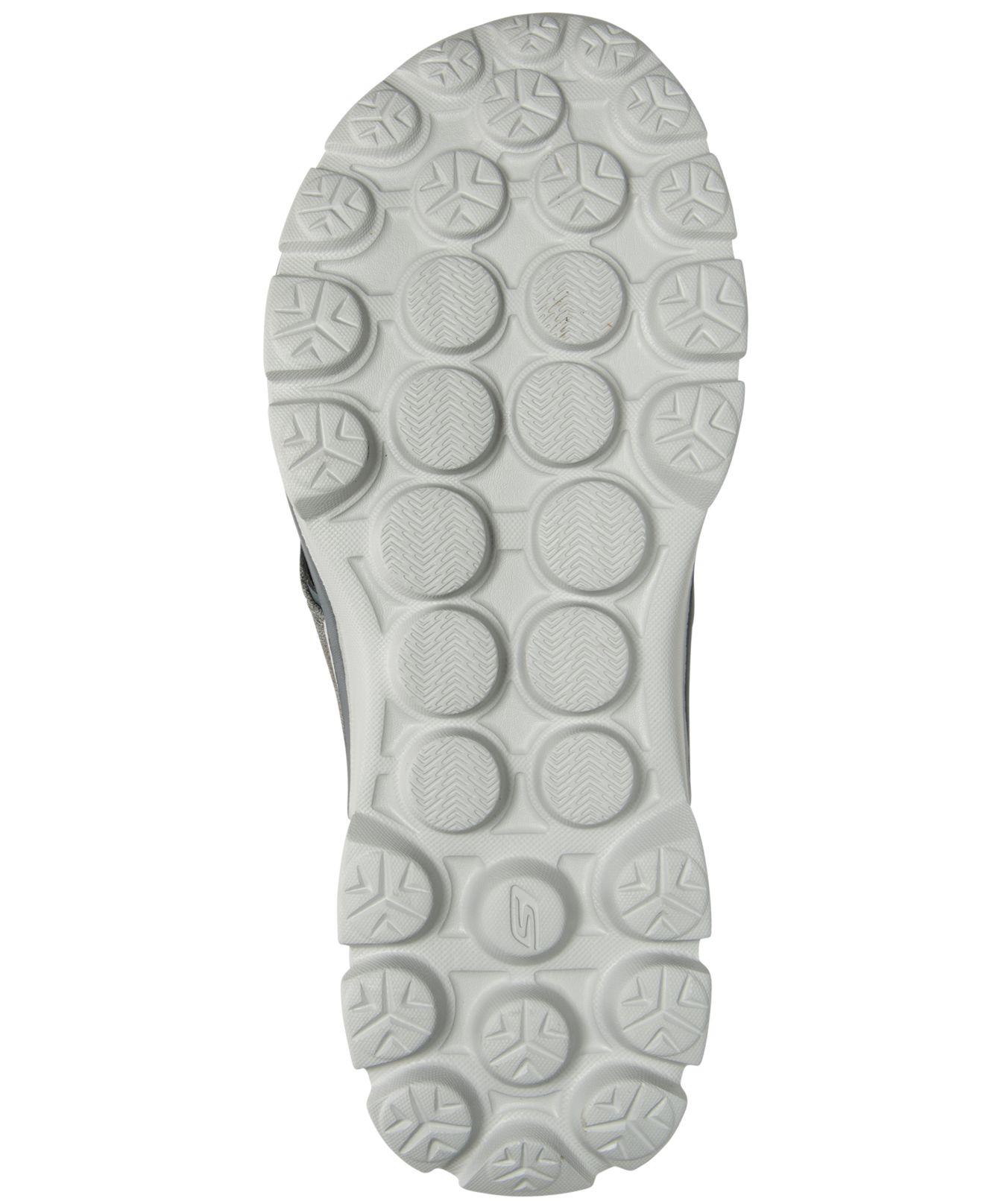 Skechers Leather Men's Gowalk 3 - Stag Thong Athletic Sandals From Finish Line in Charcoal (Gray 