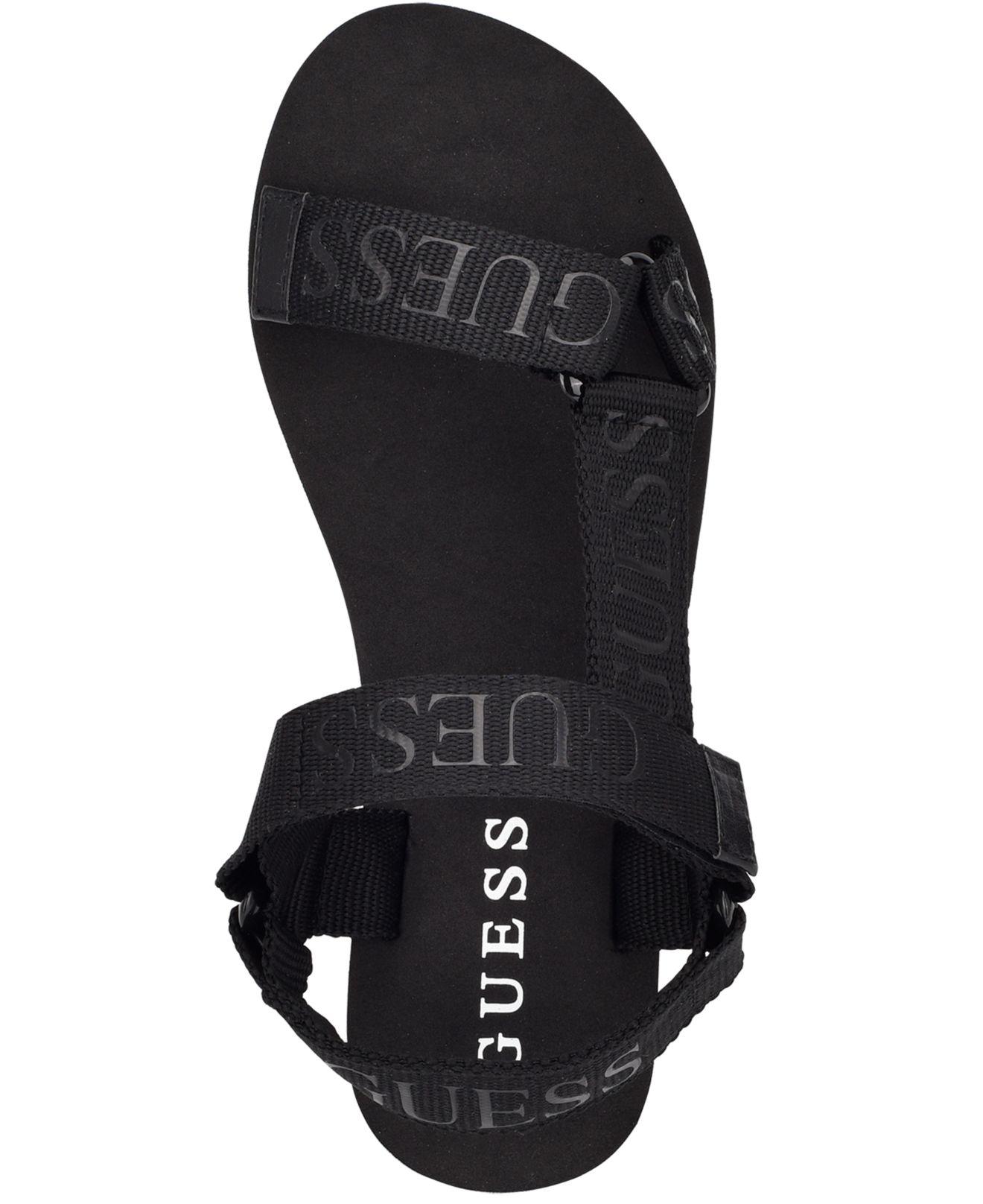 Guess Avin Logo Sport Sandals in Black | Lyst