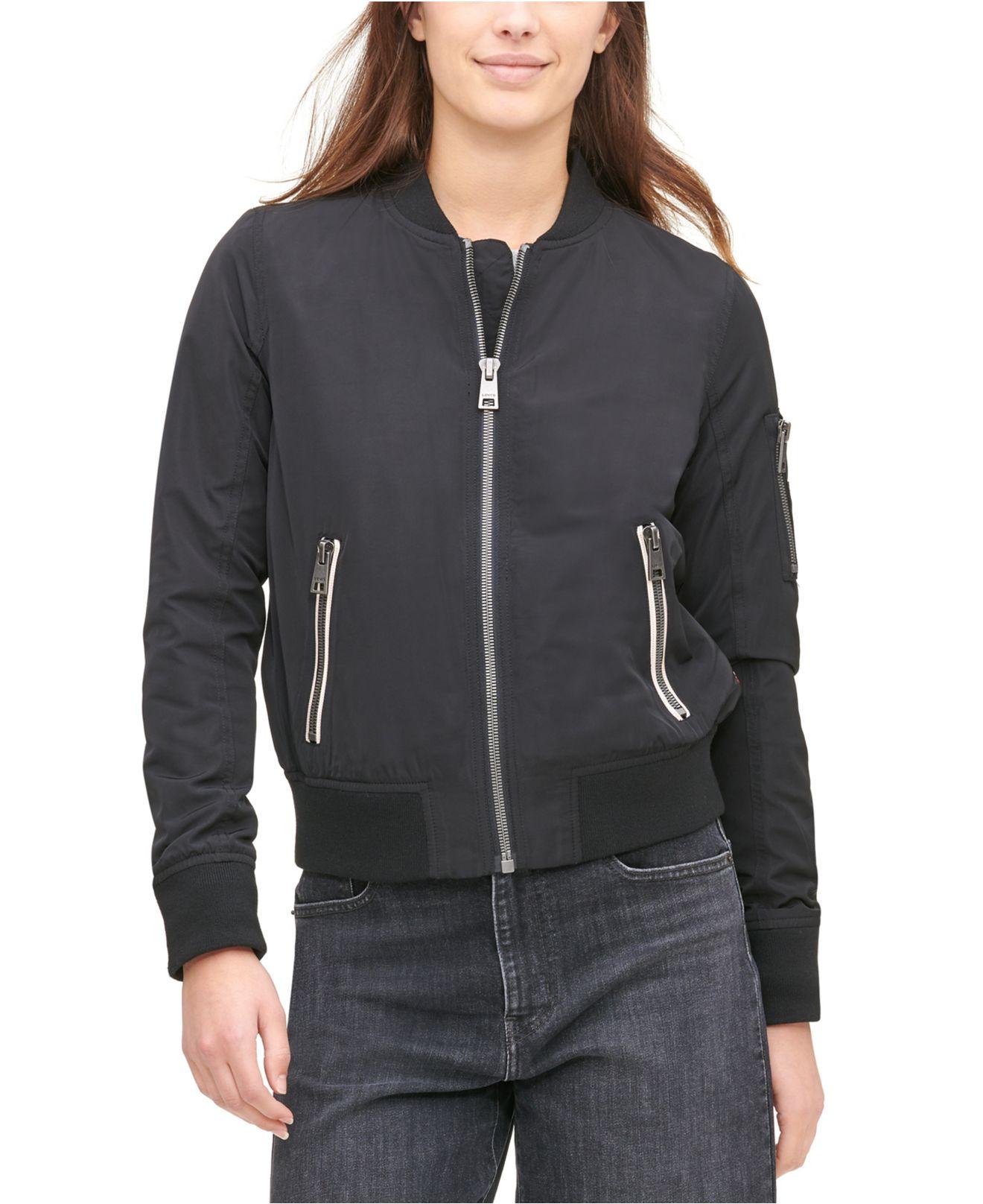 Levi's Cotton Zip-detail Bomber Jacket in Black