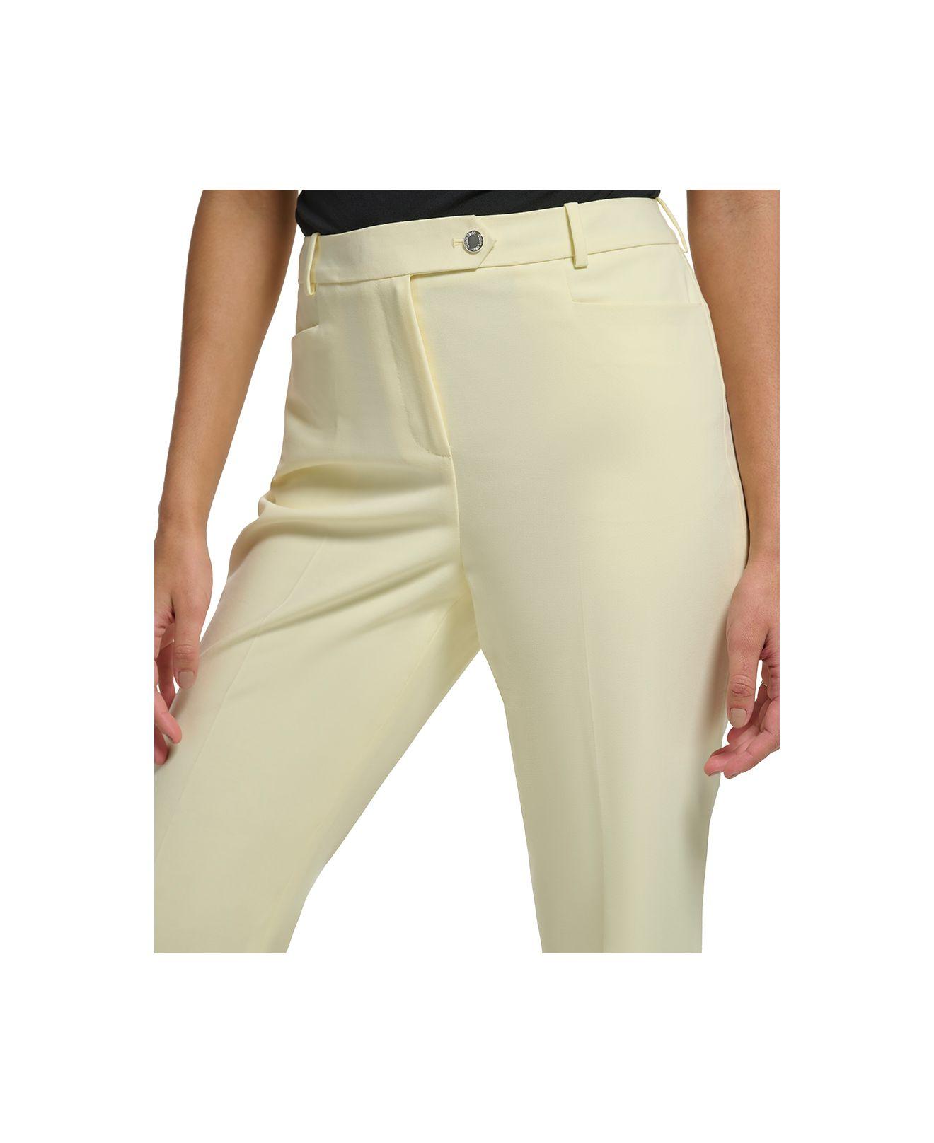 Calvin Klein Petite Solid Lux Straight-leg Modern-fit Pants in Natural |  Lyst