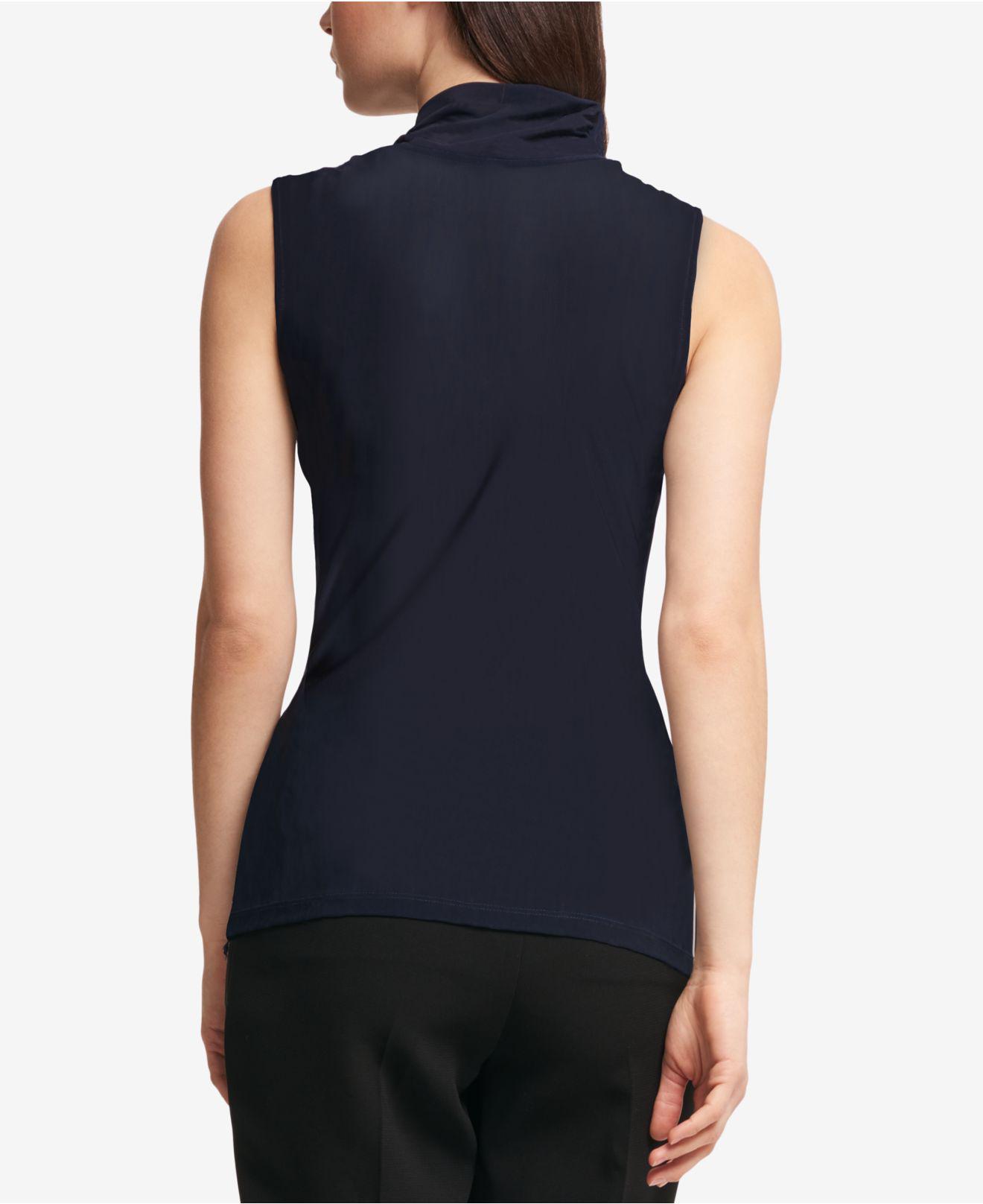 dkny sleeveless ruched top
