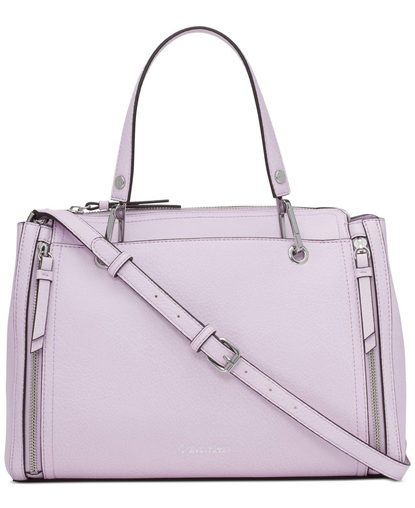 Calvin Klein Triple Compartment Top Zipper Satchel in Purple Lyst
