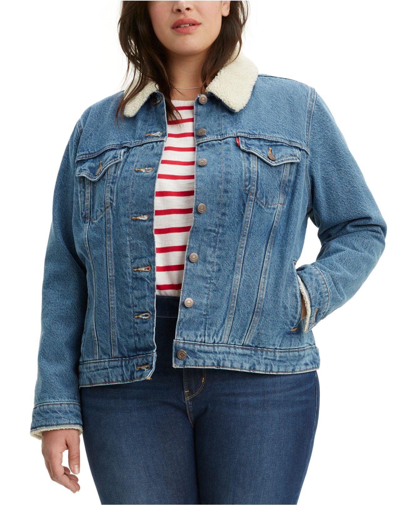 Levi's ® Plus Size Fleece-lined Denim Jacket in Blue - Lyst