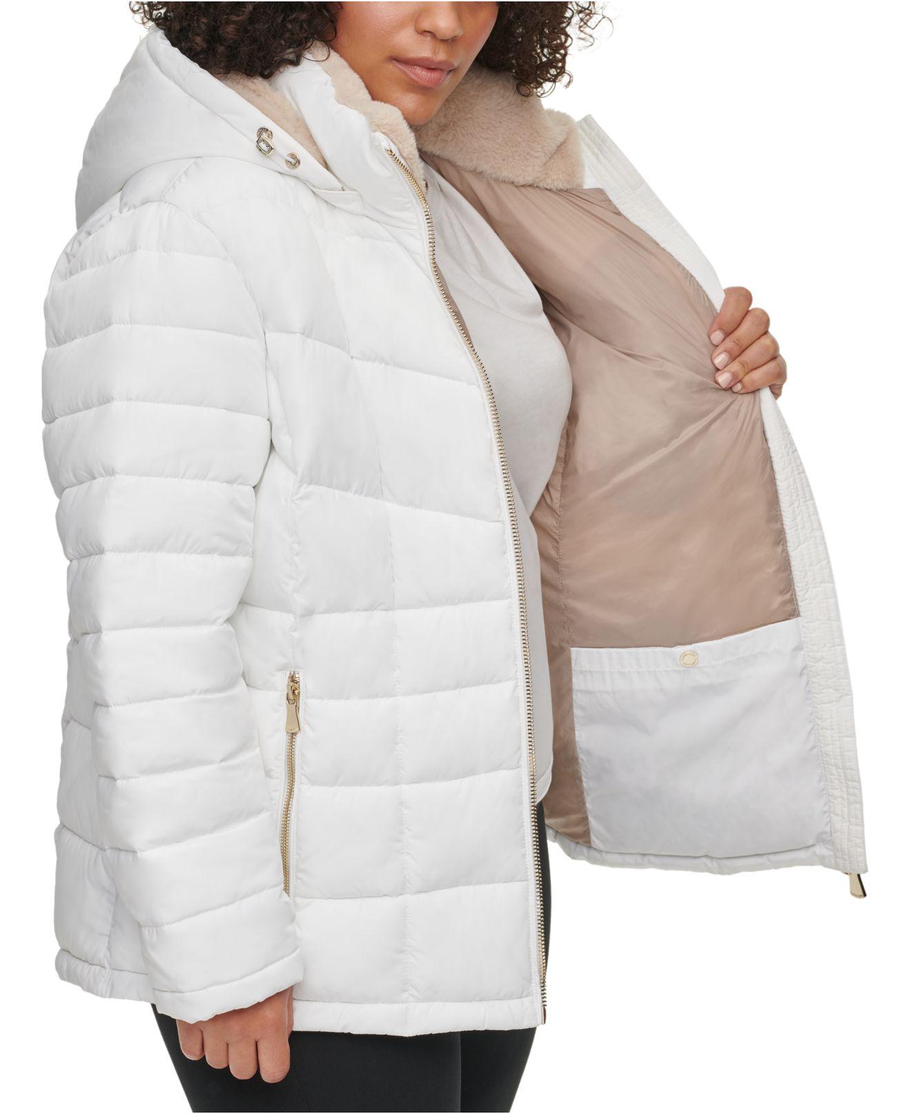 calvin klein detachable hood puffer coat