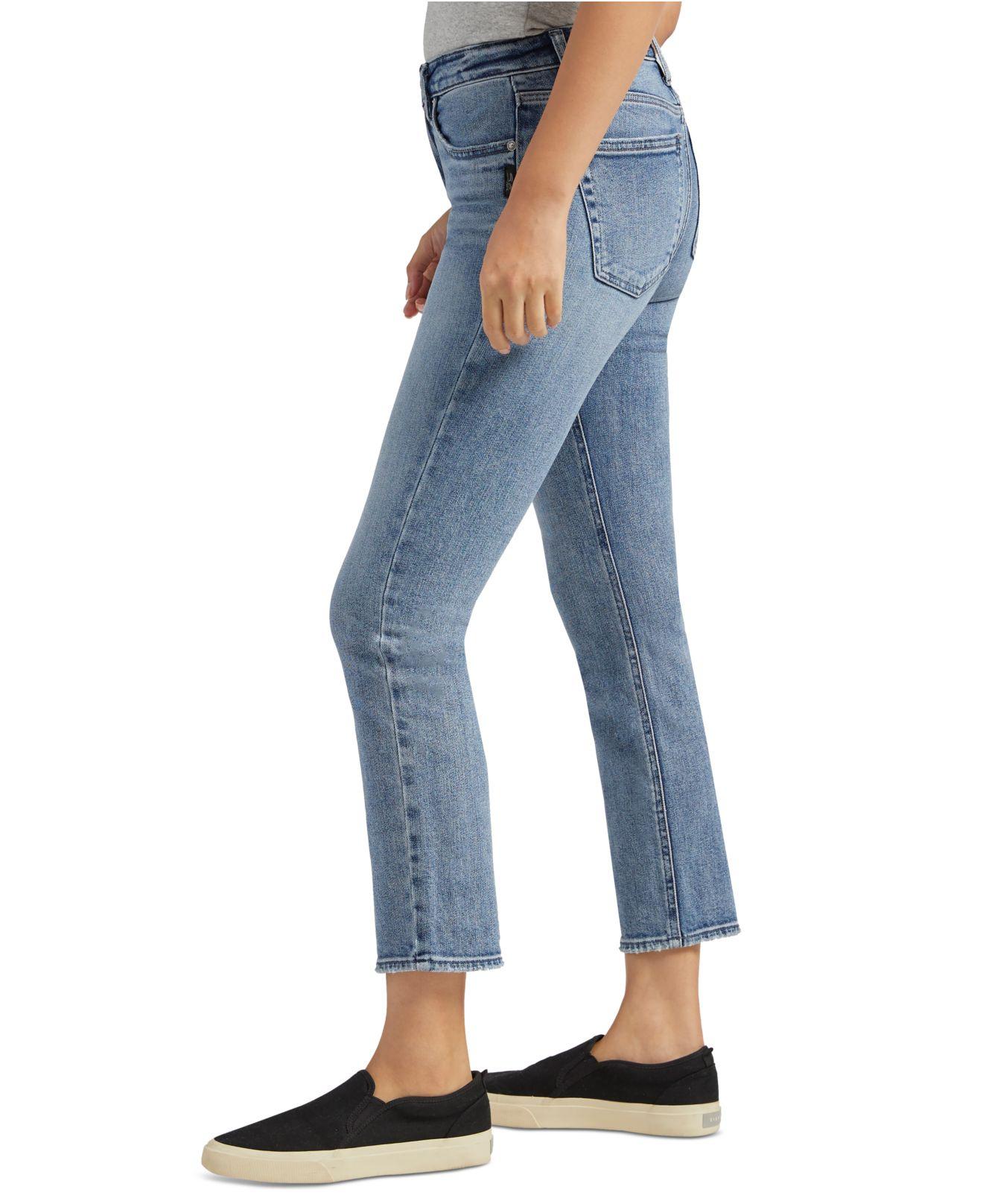 Silver Jeans Co. Most Wanted Mid-rise Straight-leg Ankle Jeans in Blue |  Lyst