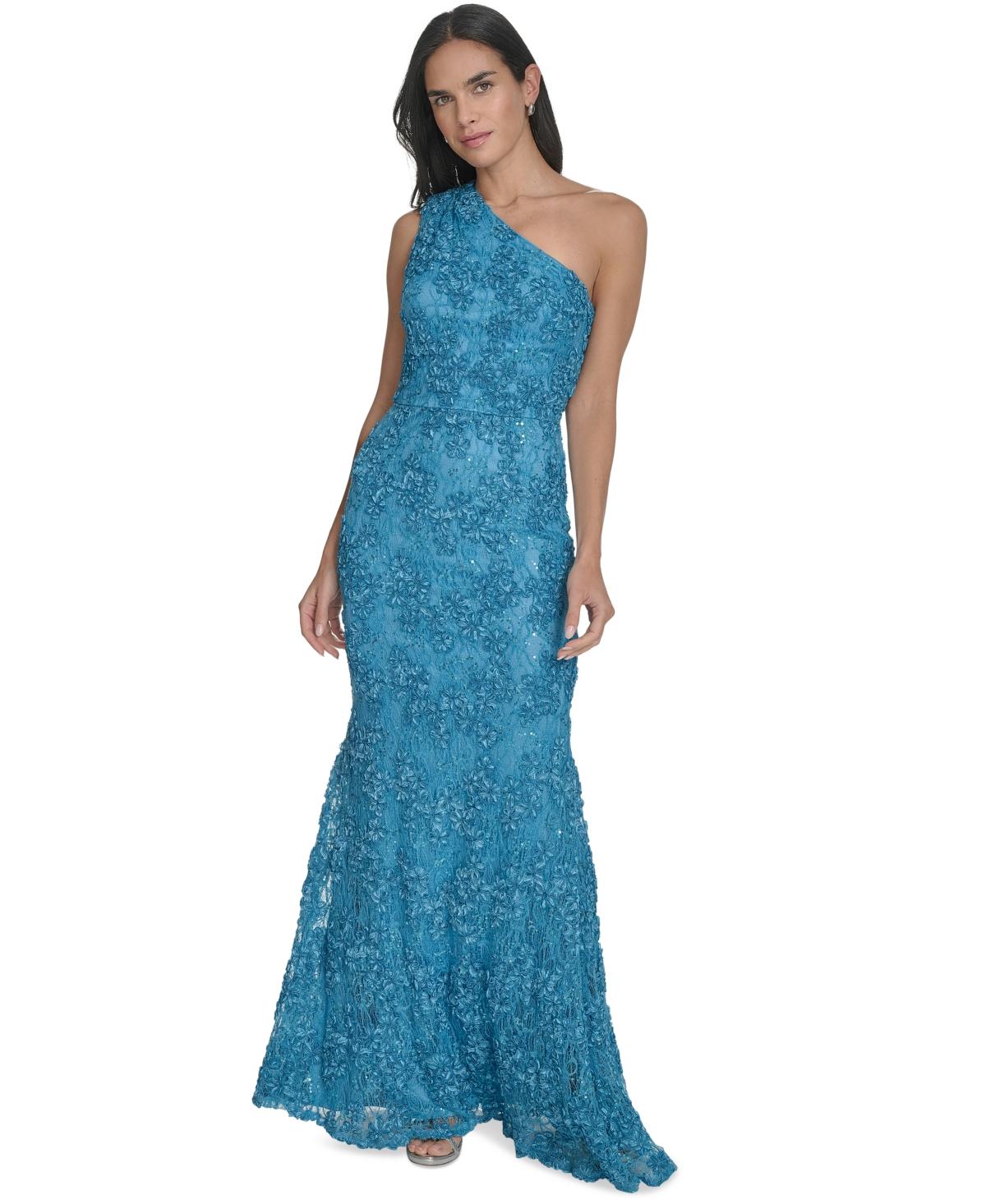 blue glass dress Caroline Gown Textured Dupioni Light Blue / S BLACK MULTI Size:42/ S Waist 29cm Wrap – tagged 
