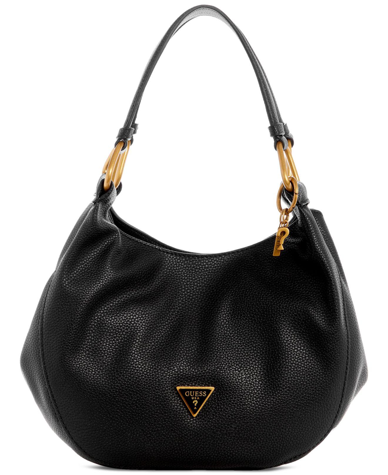 Guess Becci Faux Pebble Leather Medium Carryall Bag in Black | Lyst