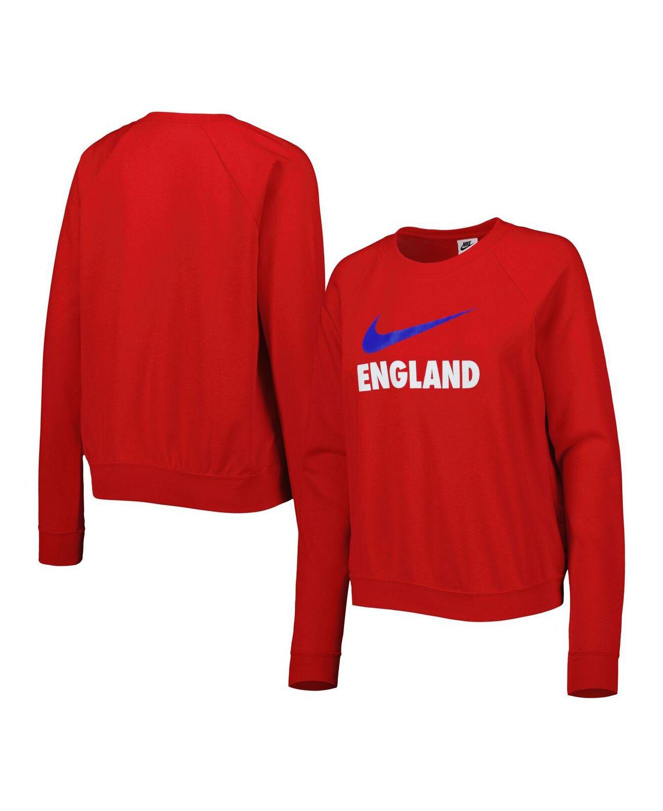 Nike Red England National Team Lockup Varsity Raglan Pullover