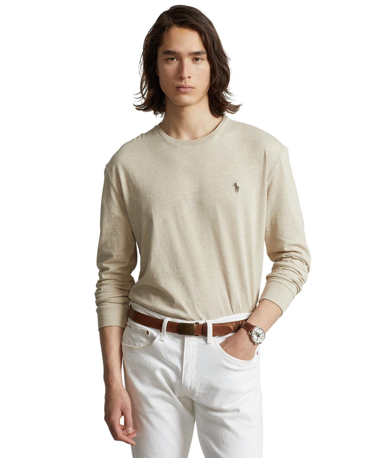 Polo Ralph Lauren Classic-fit Jersey Long-sleeve T-shirt in Natural for Men  | Lyst