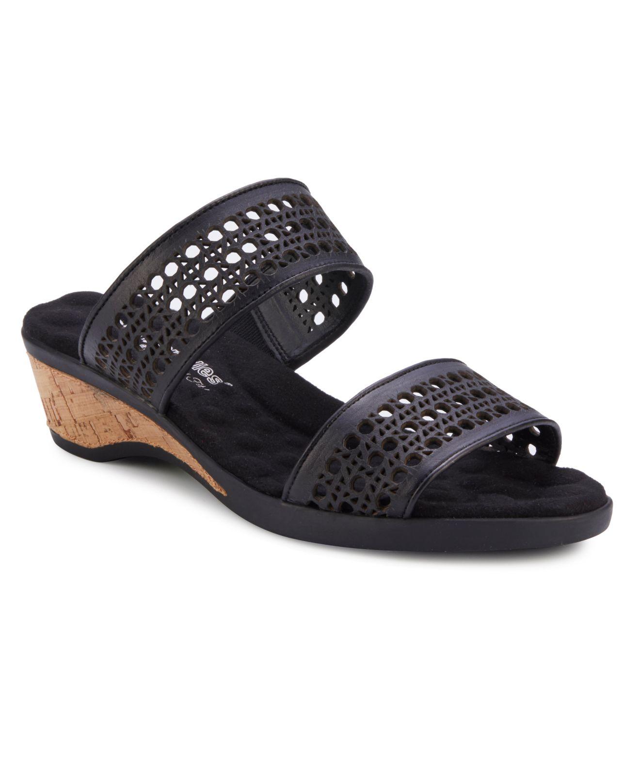 Walking Cradles Synthetic Kiwi Slide Wedge Sandal in Black - Lyst