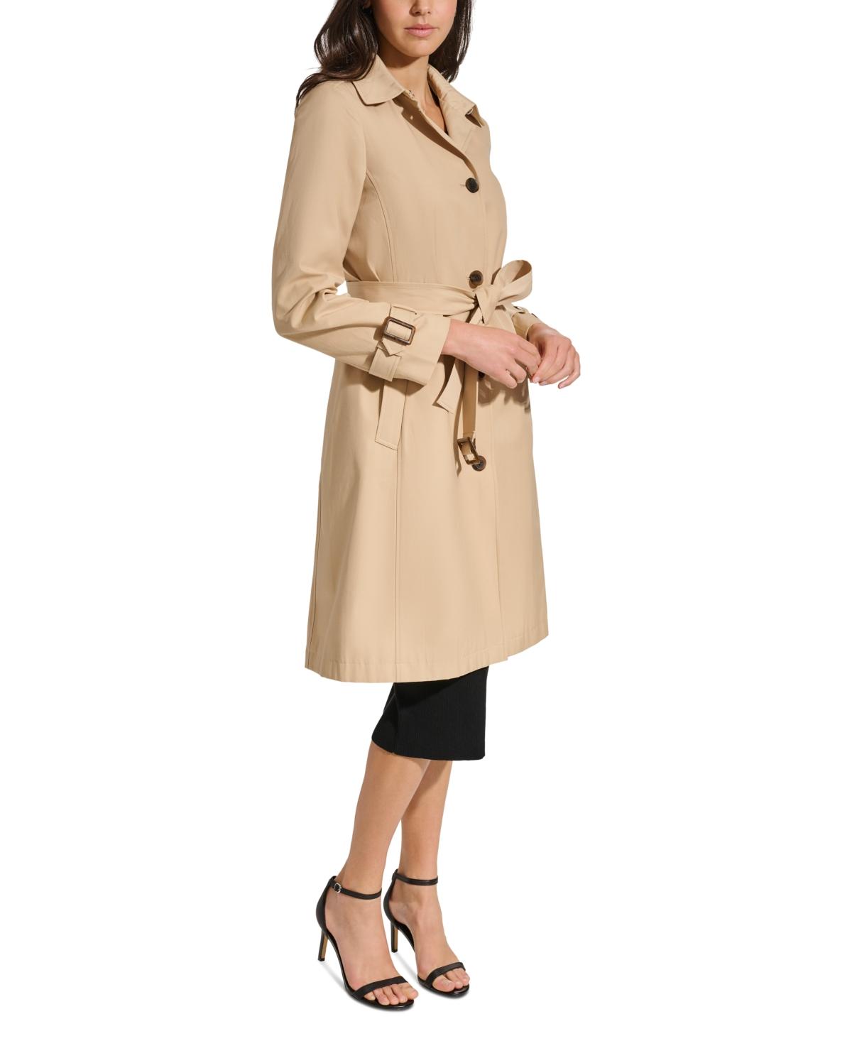 DKNY Single breasted Pleated Trench Coat in Natural Lyst