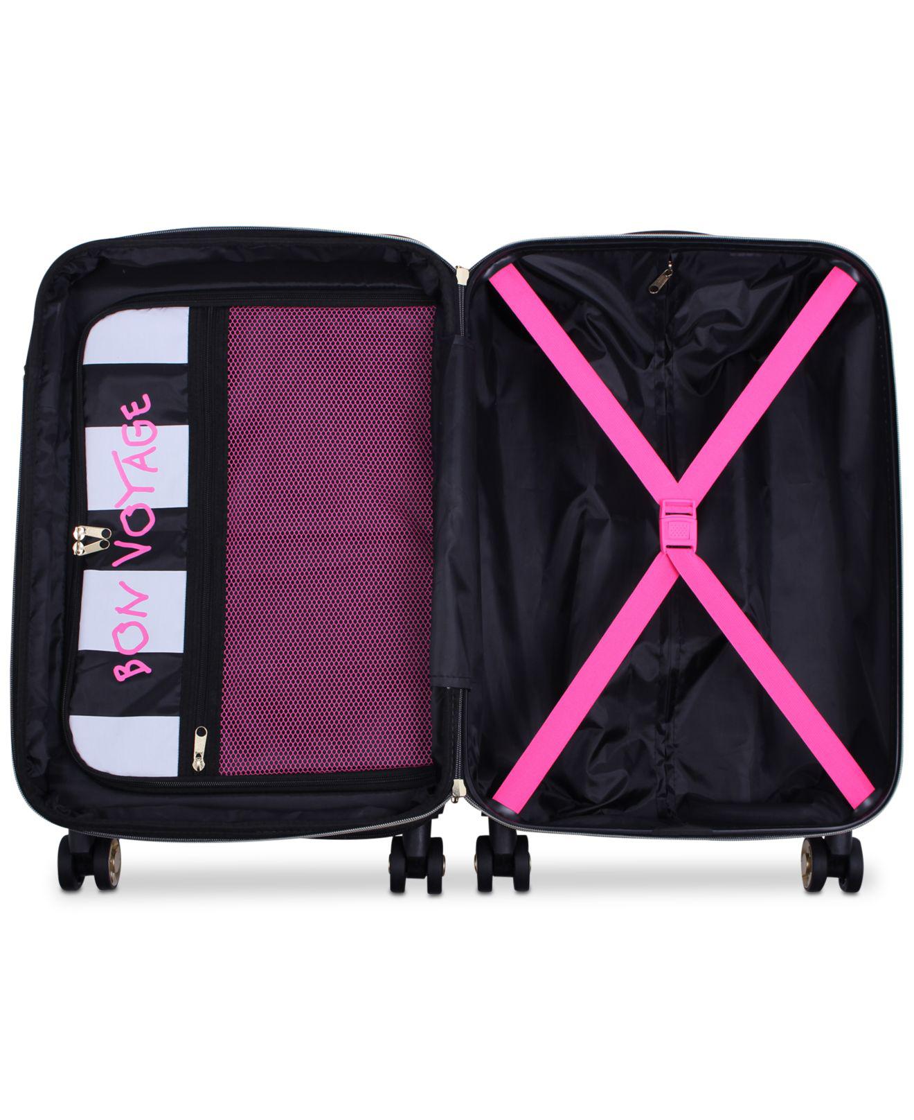 Betsey Johnson Lips 20" Hardside Expandable Carry-on Spinner Suitcase in  Red | Lyst