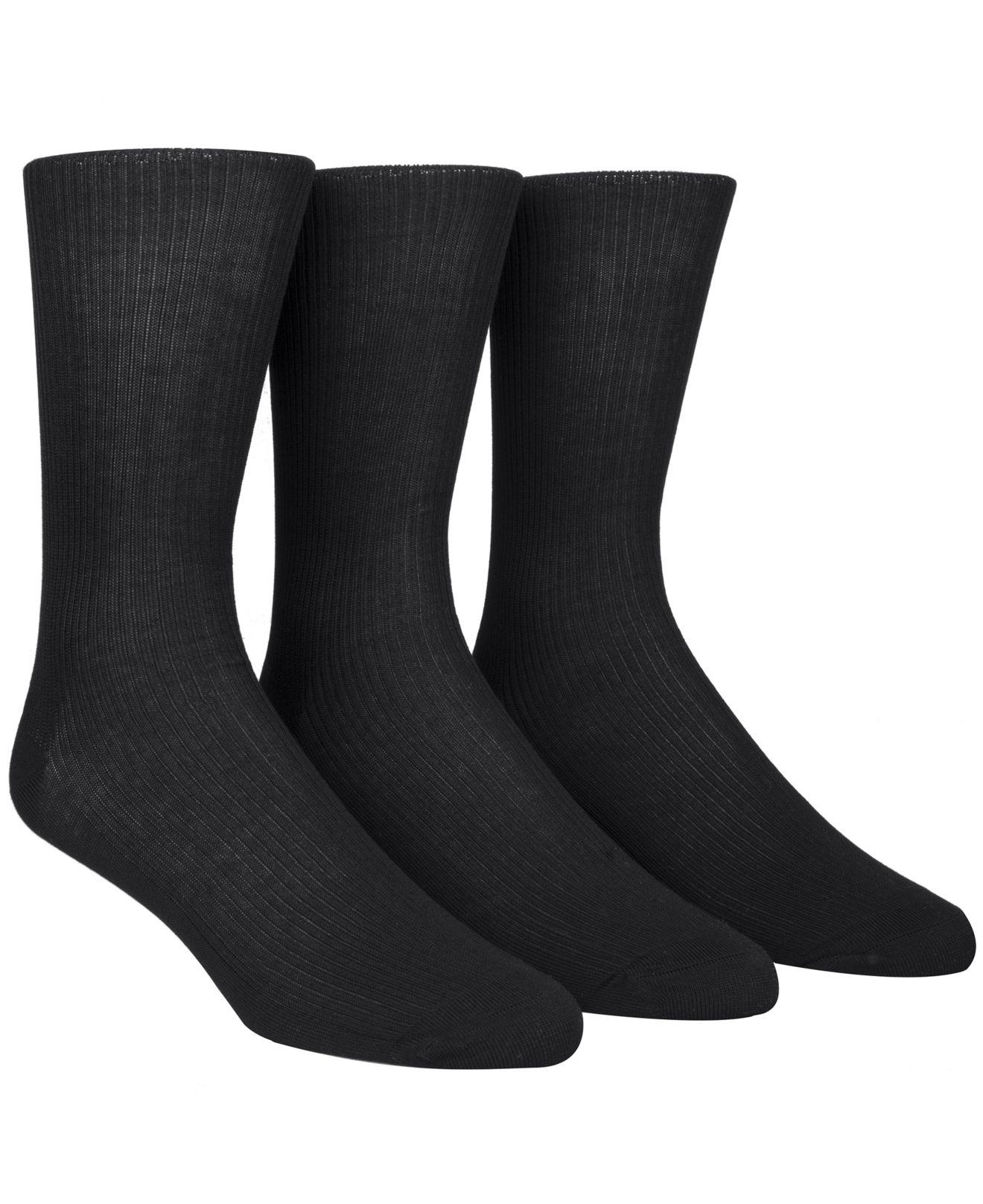 Calvin Klein Cotton Dress Socks, Non Binding 3 Pack in Black for Men Lyst