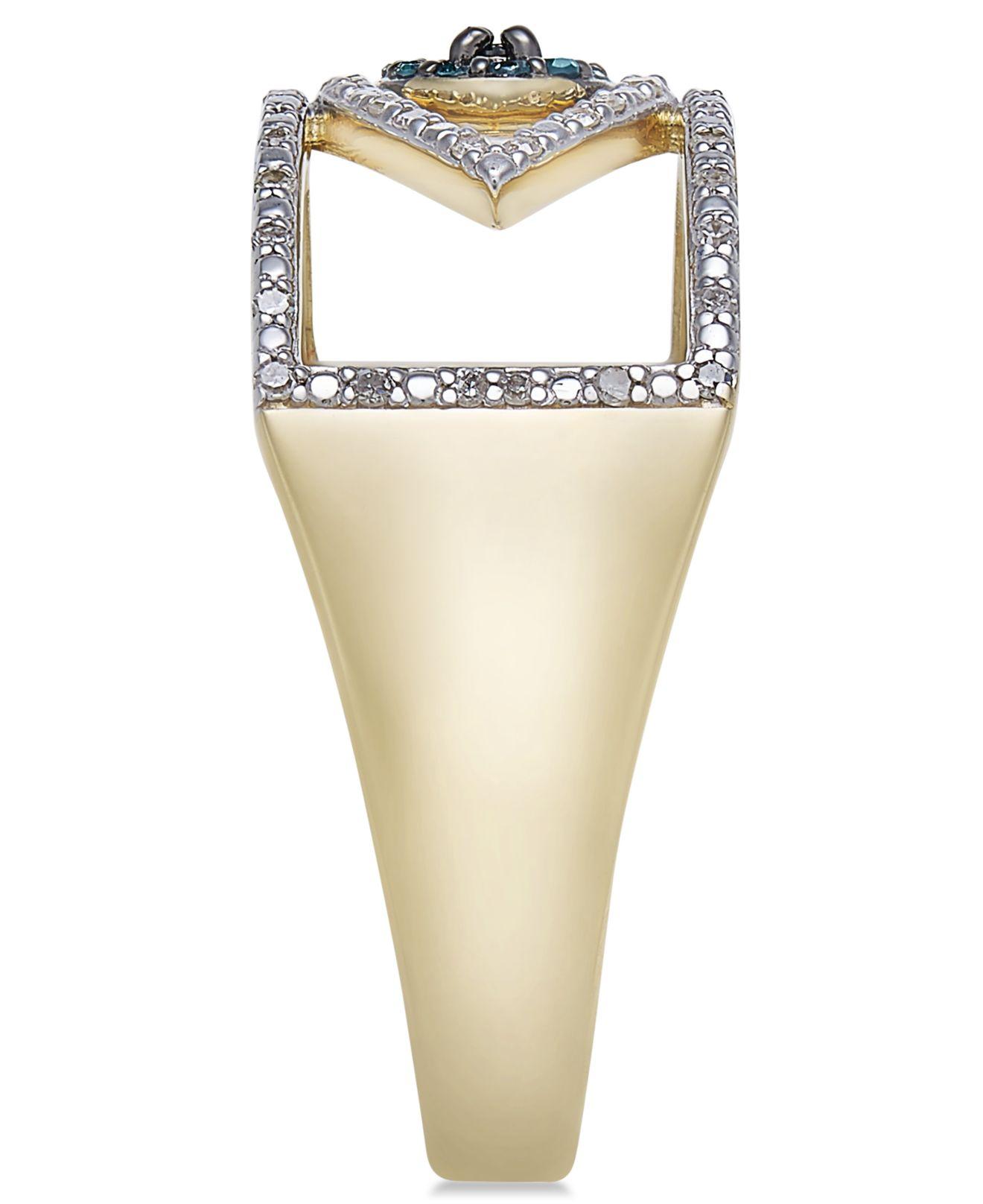 Macy's Diamond Evil Eye Ring (1/6 Ct. T.w.) In 10k Gold in Yellow Gold (Metallic) Lyst