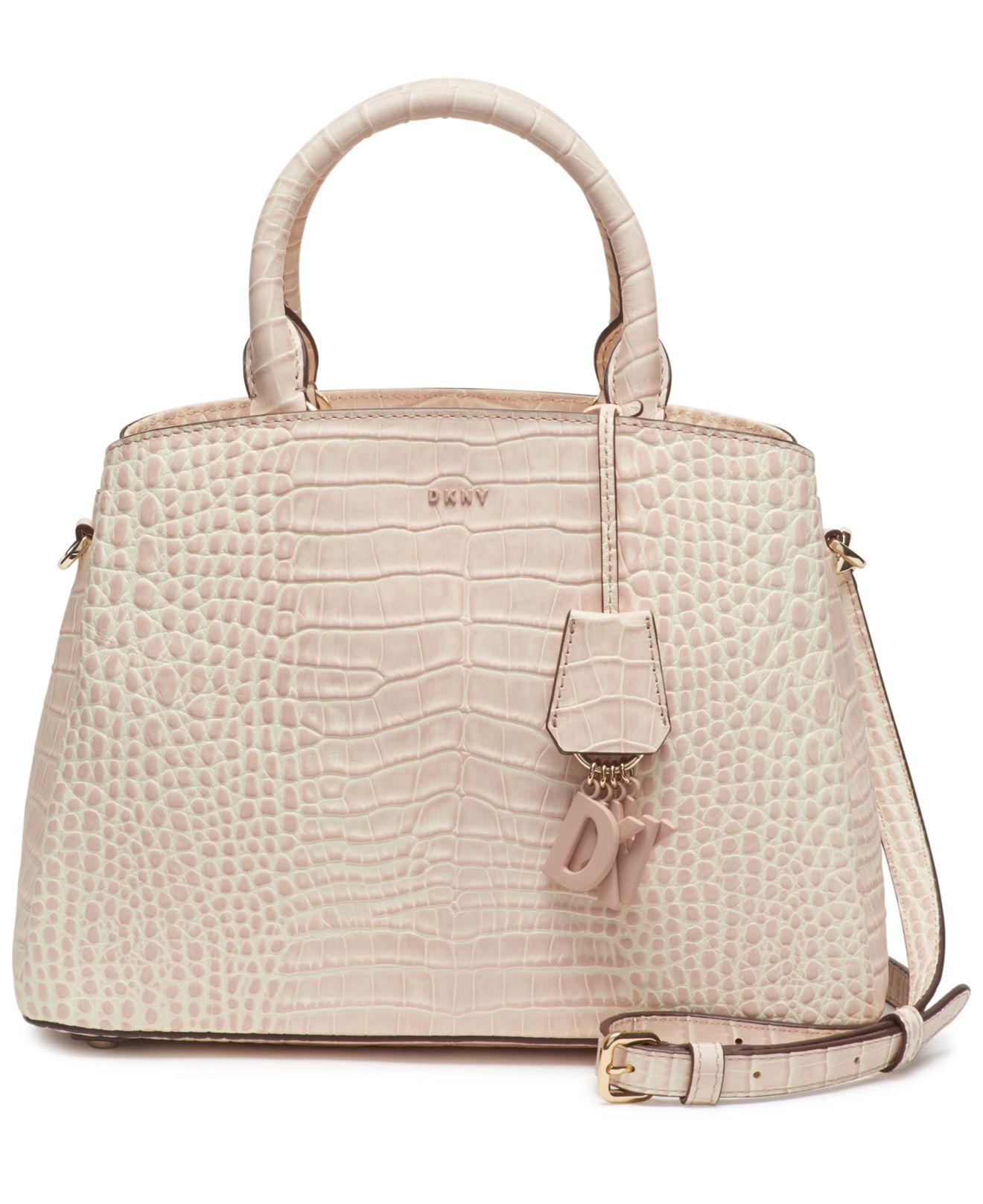 DKNY Paige Croc Embossed Leather Satchel | Lyst