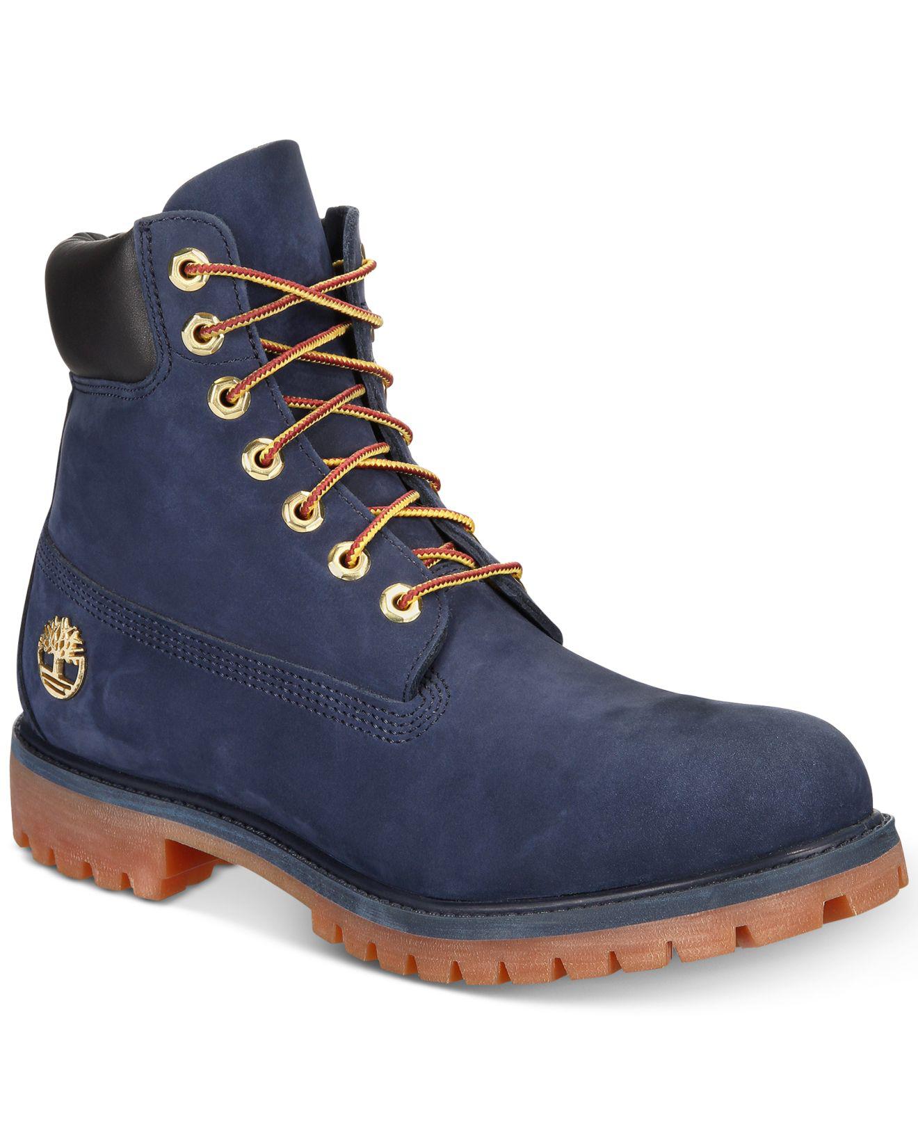 blue leather timberland boots