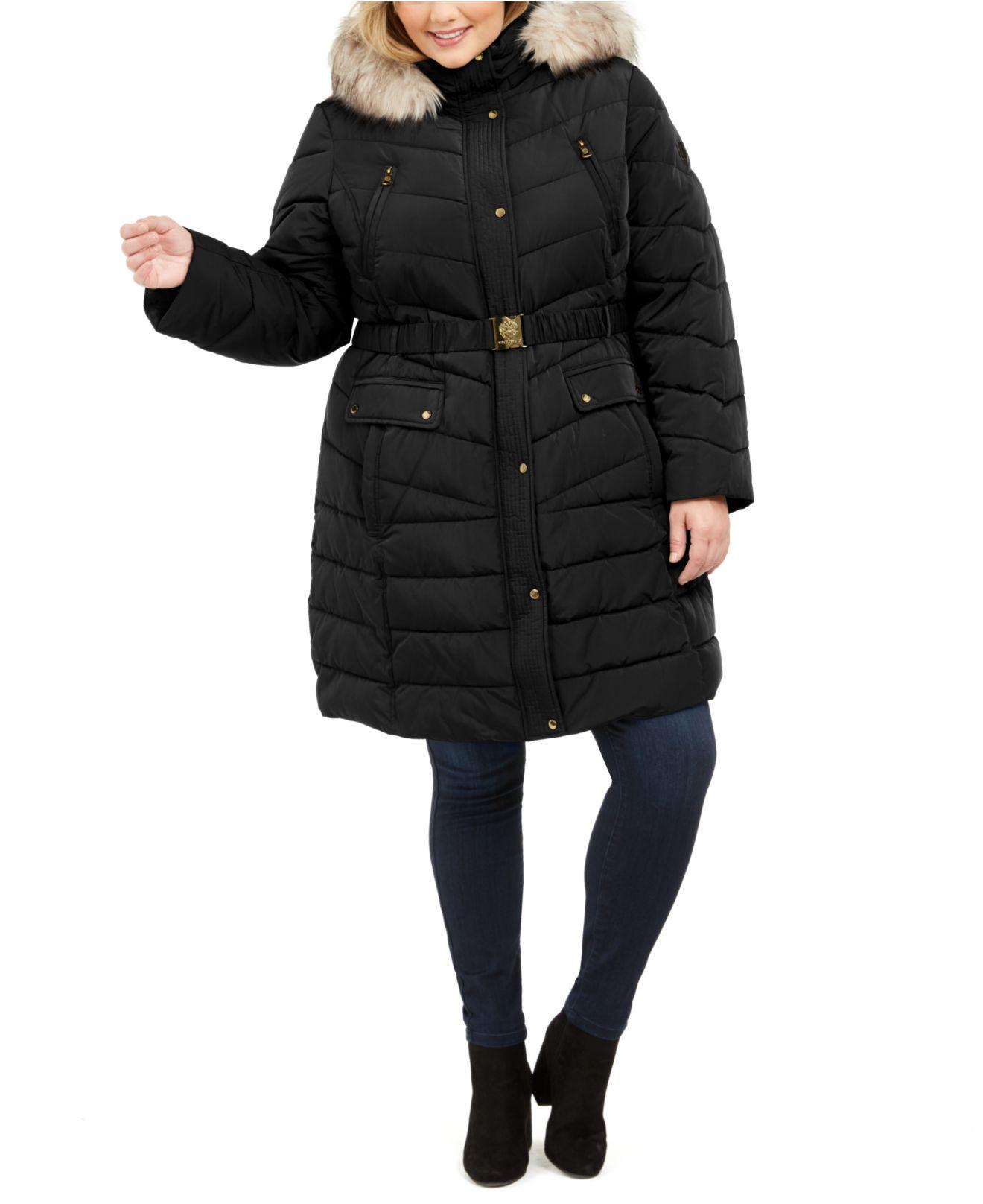 macys plus size fur coats