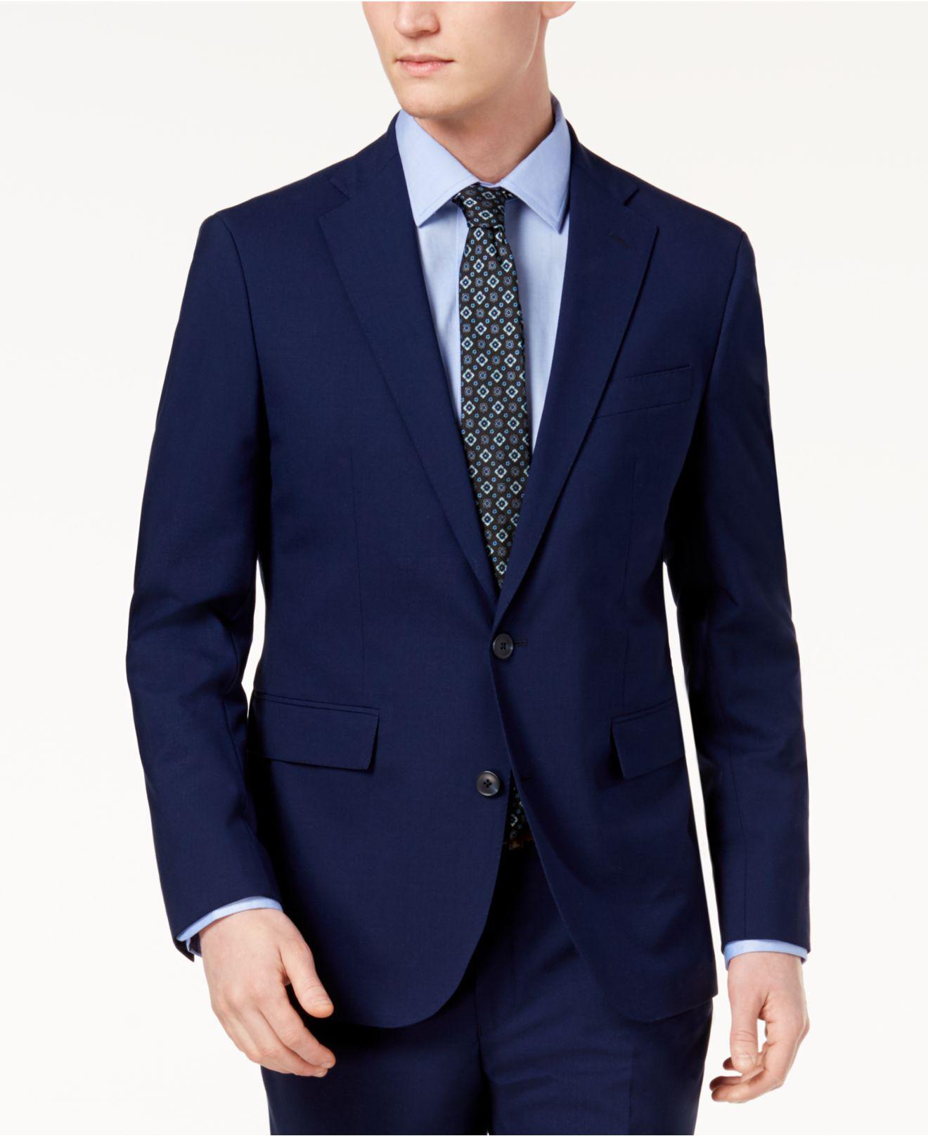 Cole Haan Wool Grand.os Wearable Technology Slim-fit Stretch Solid Suit ...