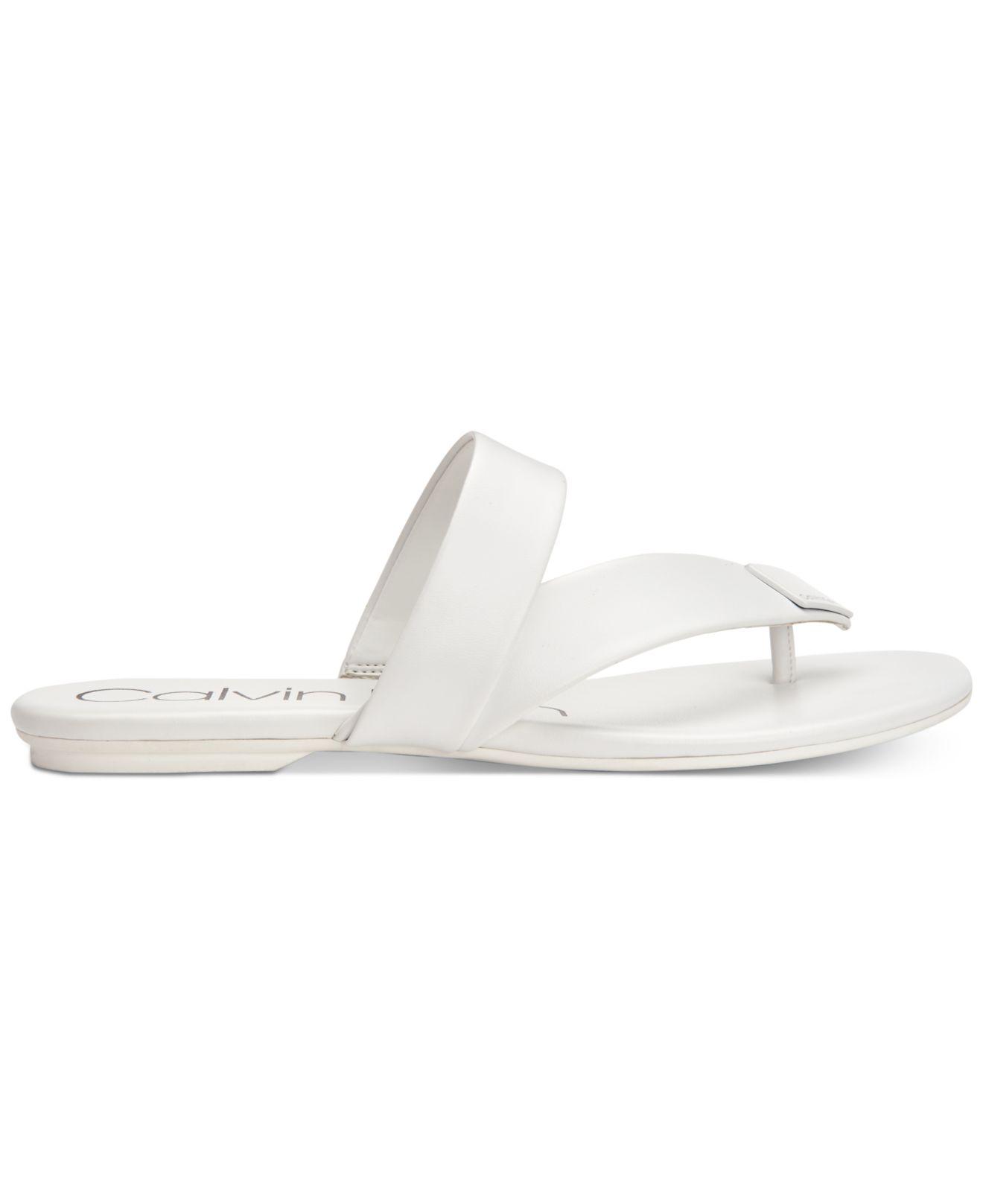 calvin klein saurin flat sandals