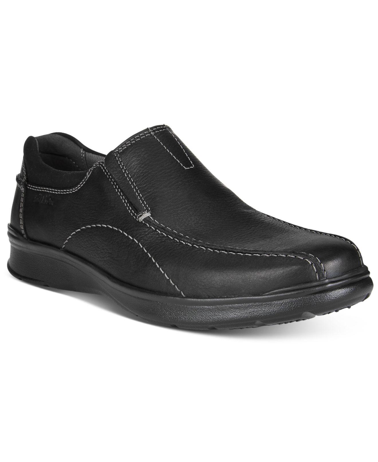 Clarks Leather Men's Cotrell Step Bike Toe Casual Slipons in Black for Men Lyst