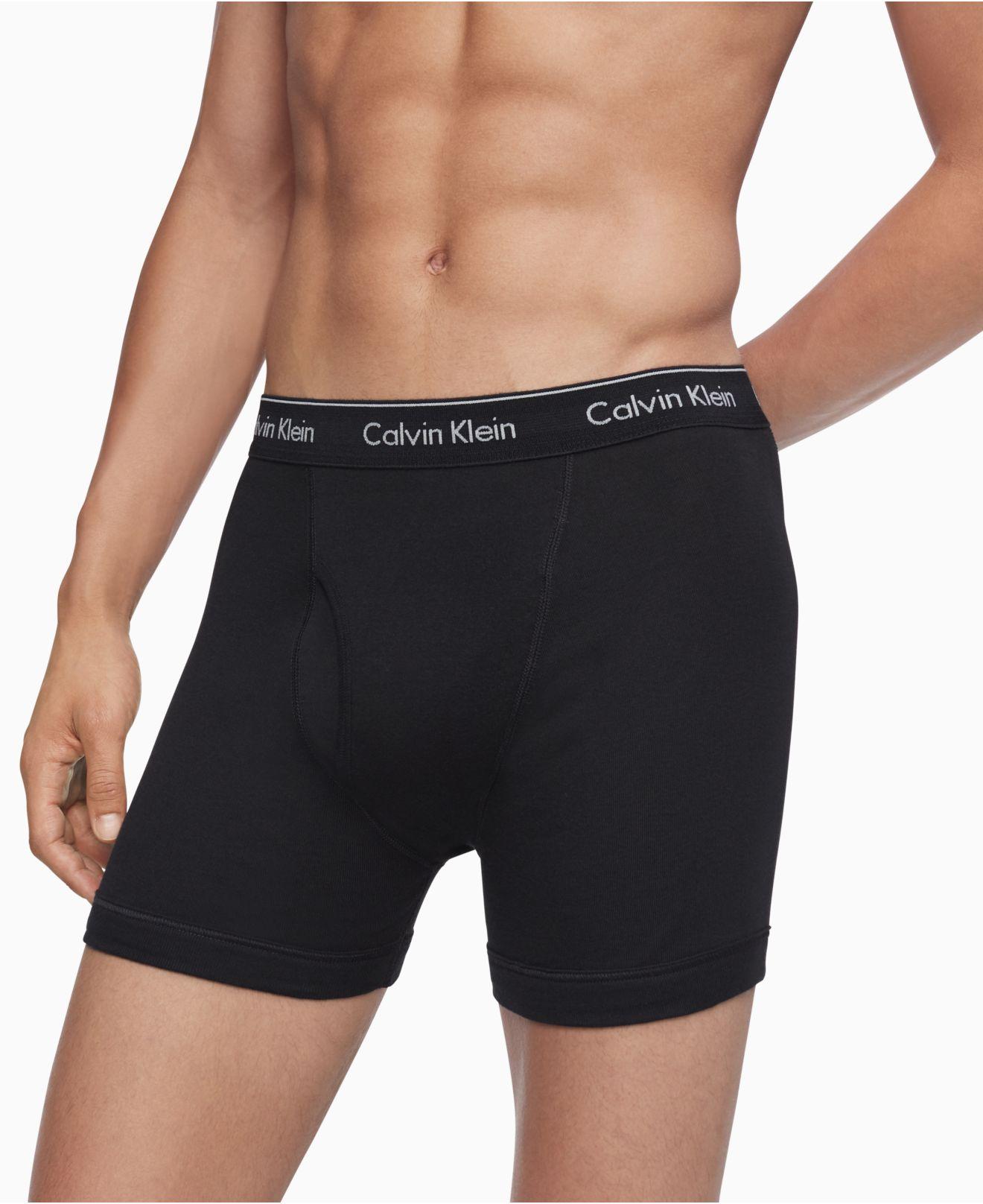Calvin Klein 3-pack Cotton Classics Boxer Briefs in Black for Men - Lyst
