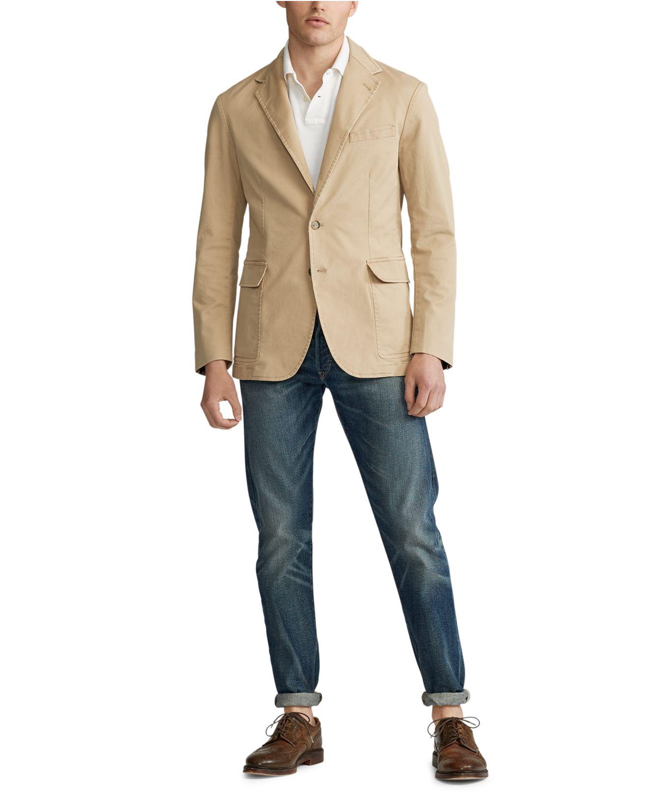 Polo Ralph Lauren Stretch Chino Unconstructed Fit Sport Coat in Natural for  Men | Lyst