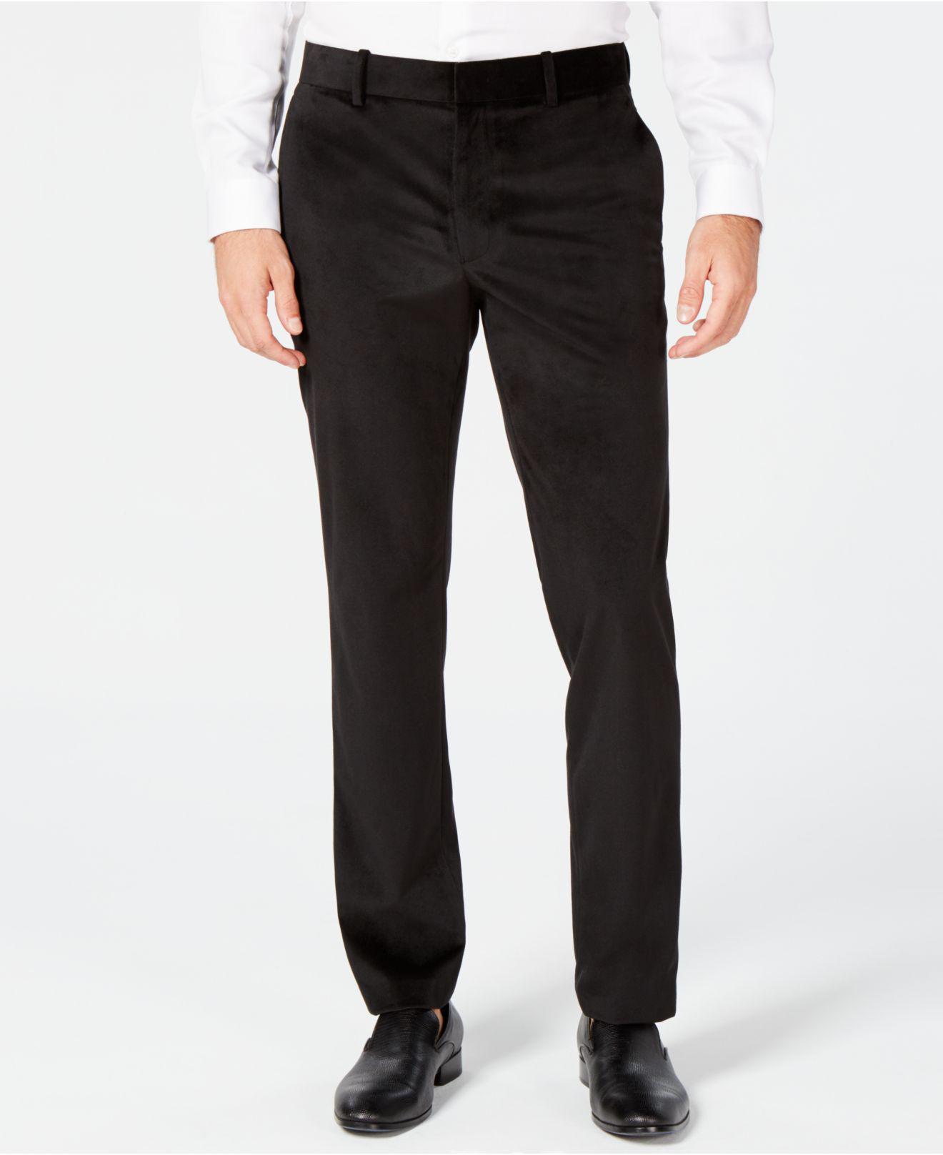 macy's black velvet pants