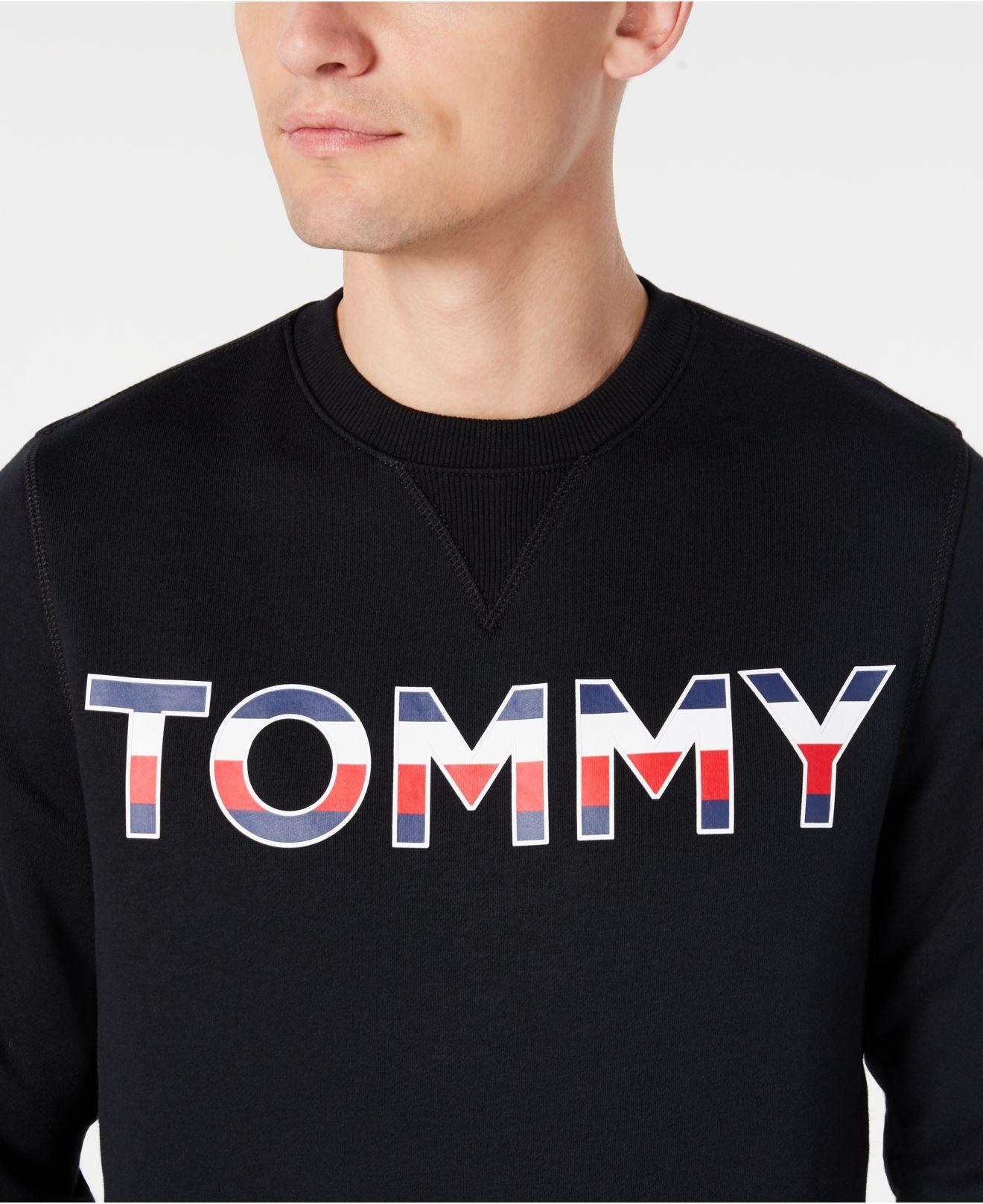 Tommy Hilfiger Cotton Tried & True Regular-fit Embroidered Logo Sweatshirt  in Black for Men - Lyst