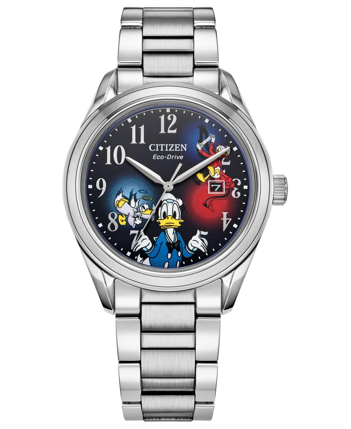 Citizen Eco drive Disney Donald Duck Stainless Steel Bracelet Watch 40mm Gift Set in Gray Lyst