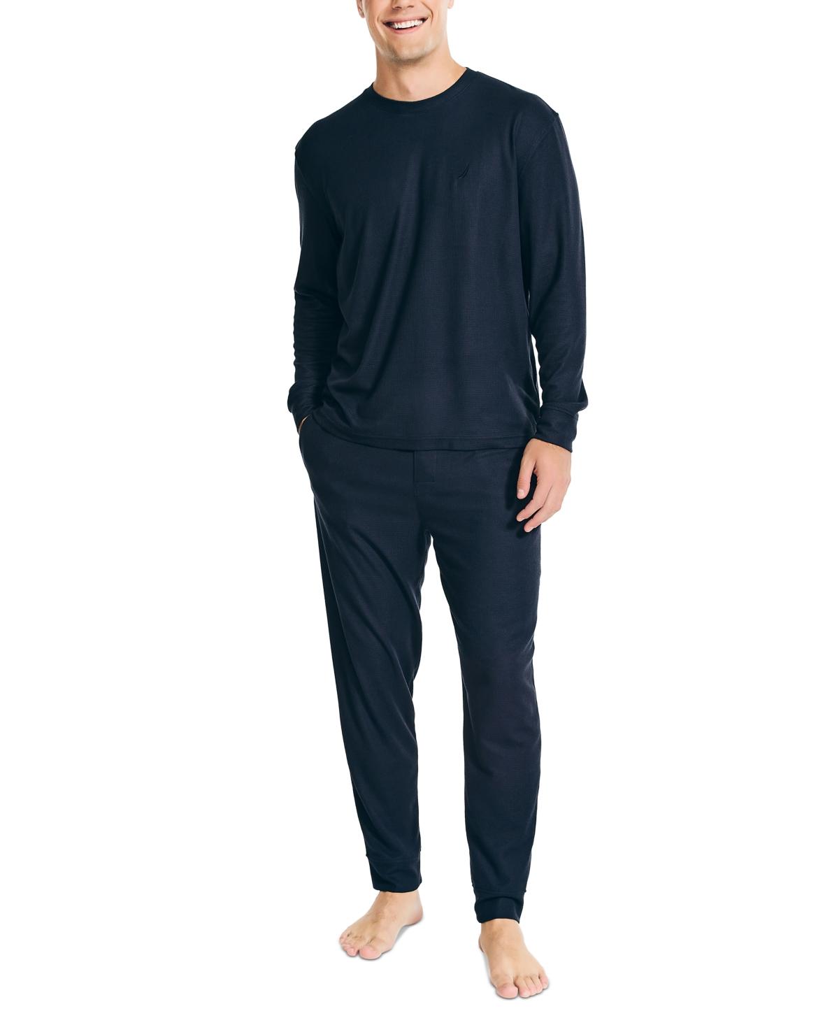 Nautica 2-pc. Relaxed-fit Waffle-knit T-shirt & Pajama Pants Set in Blue  for Men | Lyst