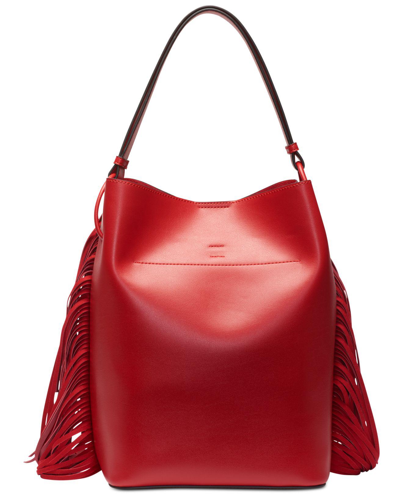 Calvin Klein Fringe Gemmy Bucket in Red Lyst