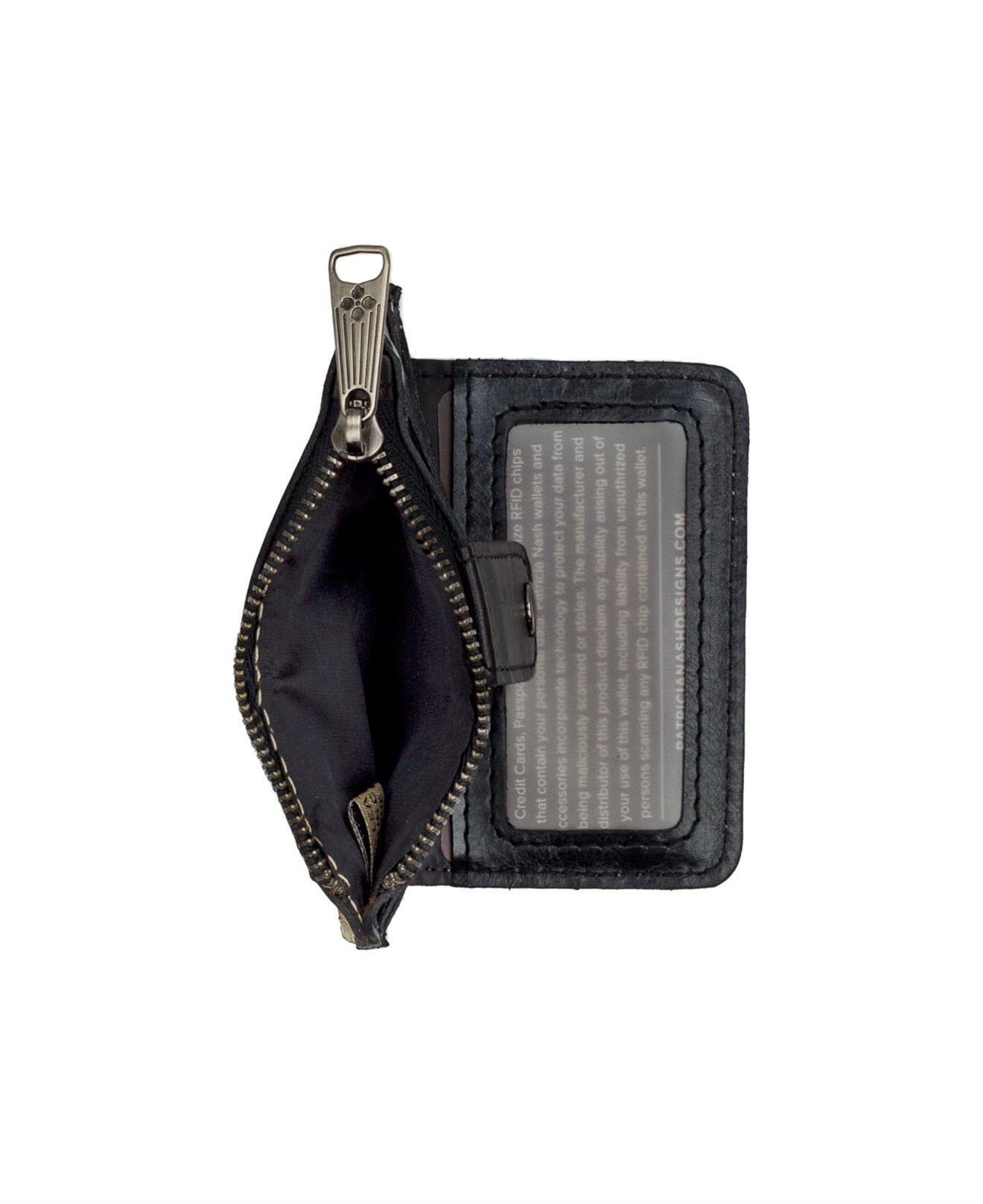 Patricia Nash Cassis Id Small Printed Leather Wallet in Black | Lyst