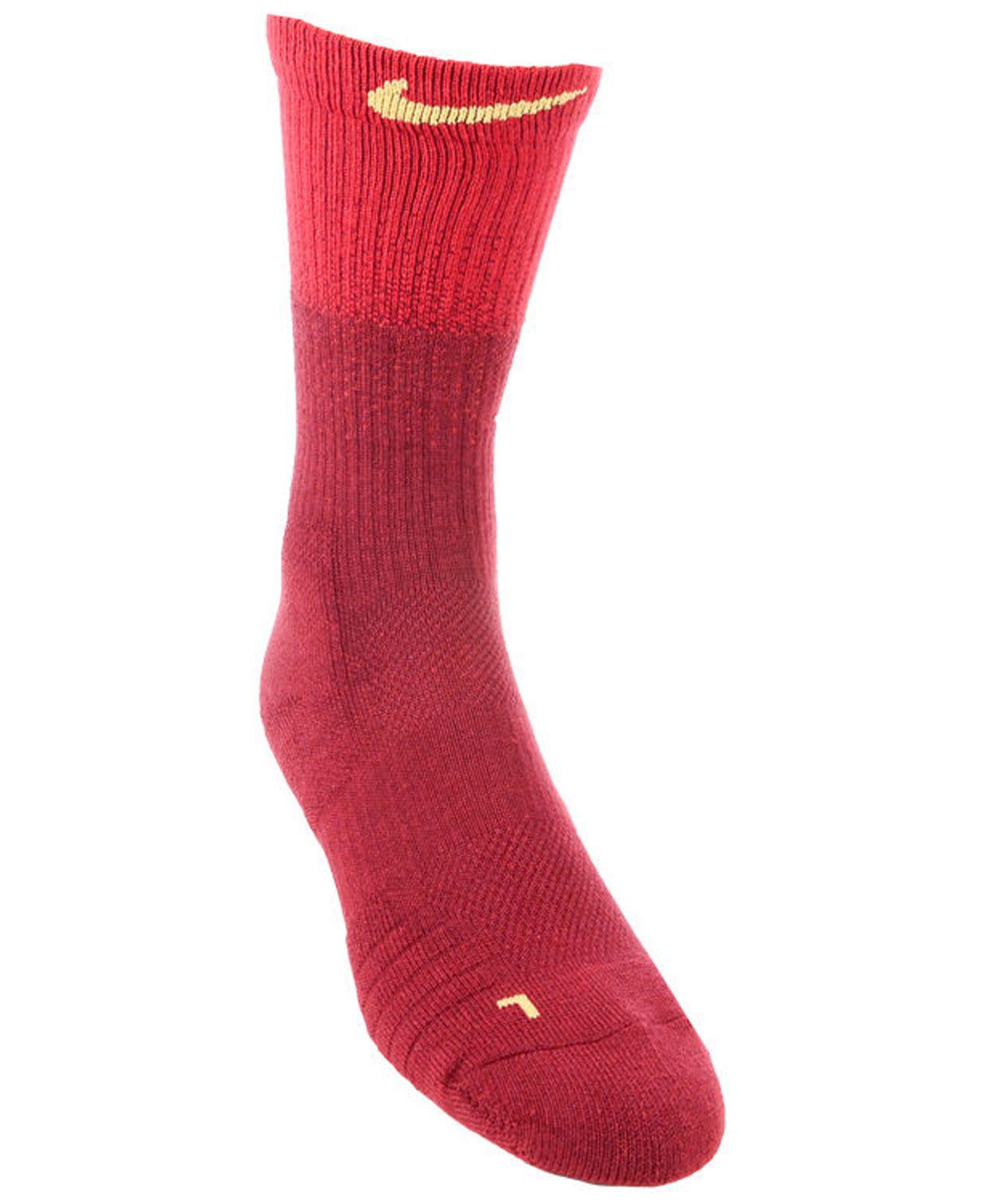 Maroon nike top elite socks