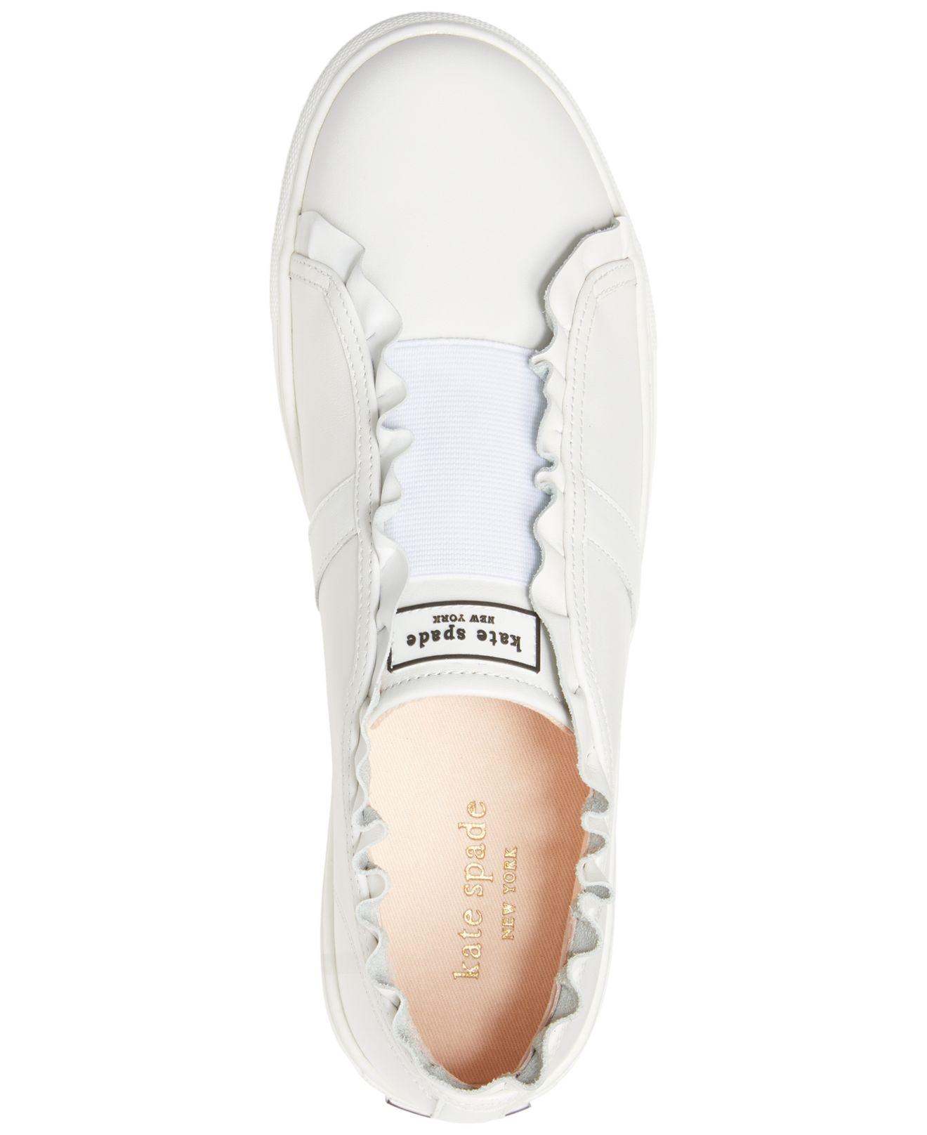 Kate Spade Lance Ruffle Sneakers, Created For Macy's in White | Lyst