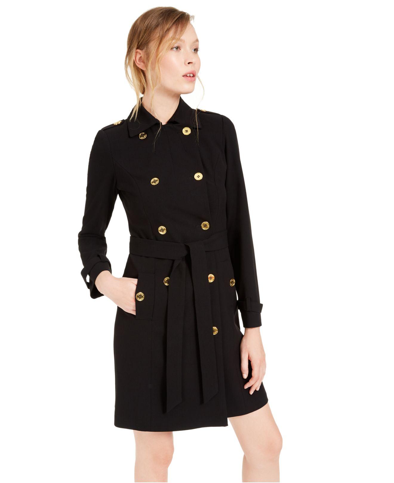 Calvin Klein Synthetic Military-coat Dress in Black - Lyst